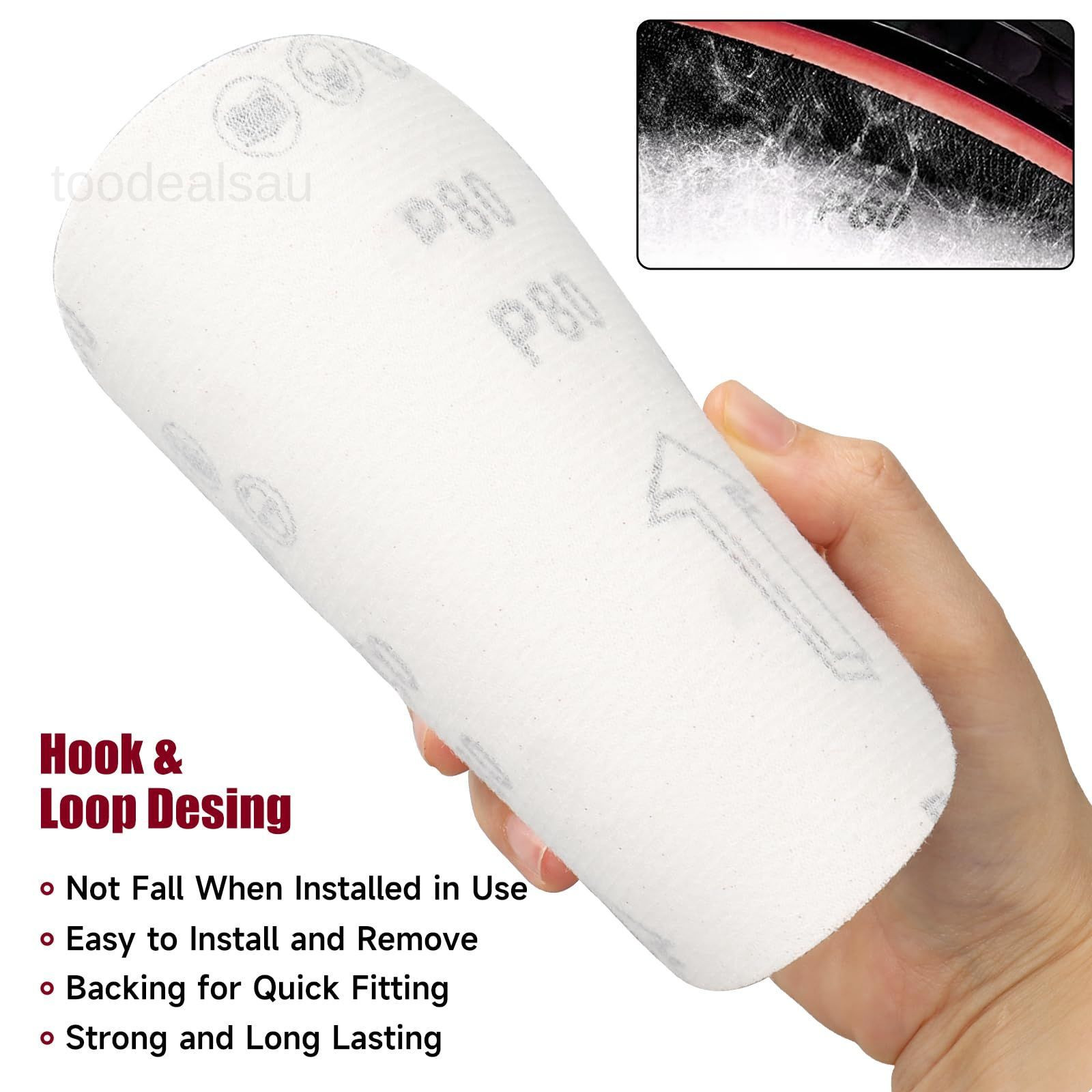 100 PCS 6 Inch Sanding Discs, Hook and Loop Sandpaper 20 x 6 x 6 inches, Red