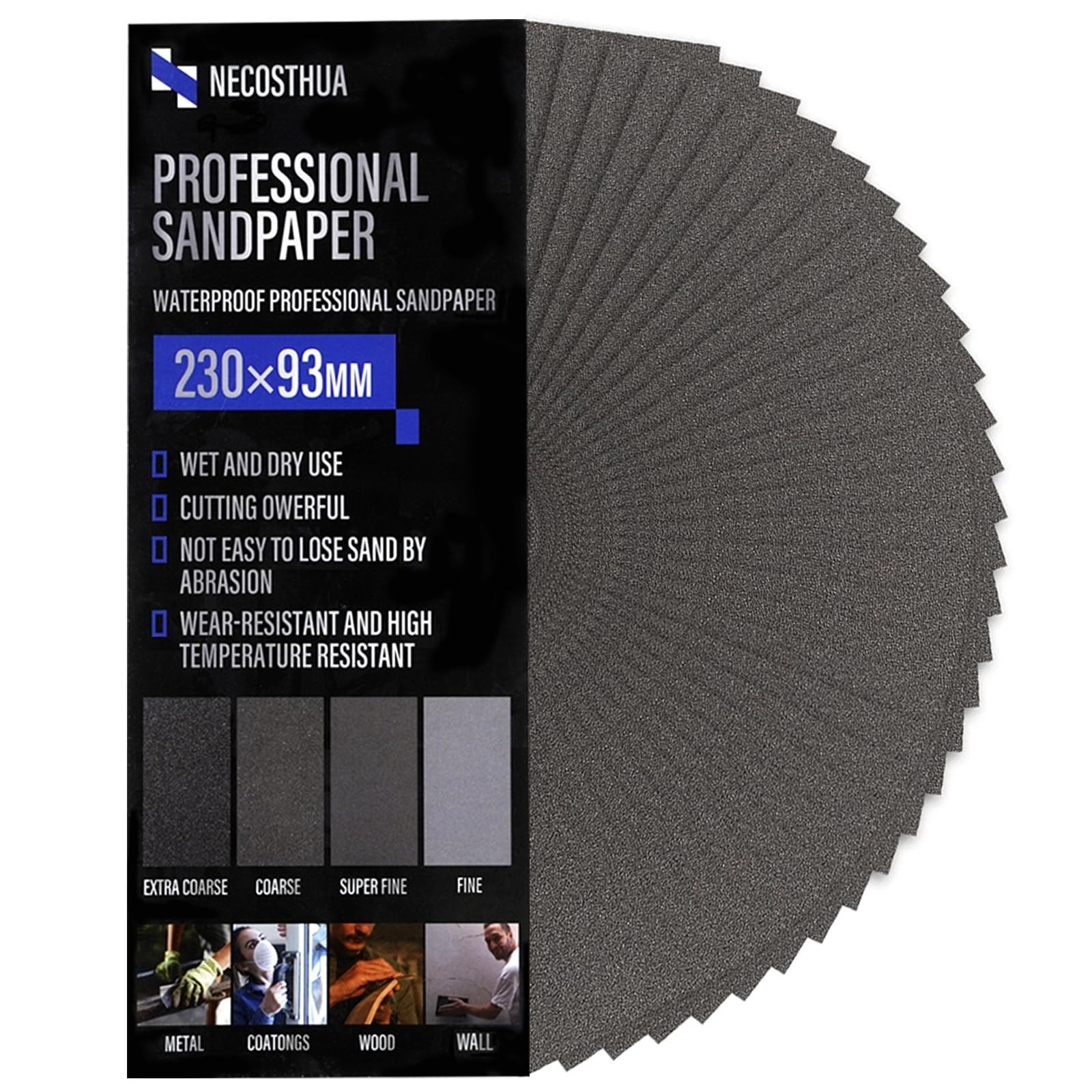 30PCS 3000 Grit Sandpaper Sheets for Wood, Metal, Automotive, 9×3.6 Inch