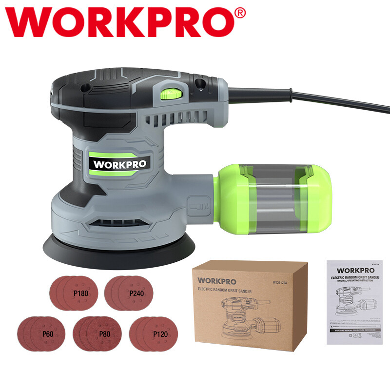 WORKPRO 5″ Random Orbit Sander 2.5Amp 7000 to 14000 RPM 6 Variable Speeds Sander