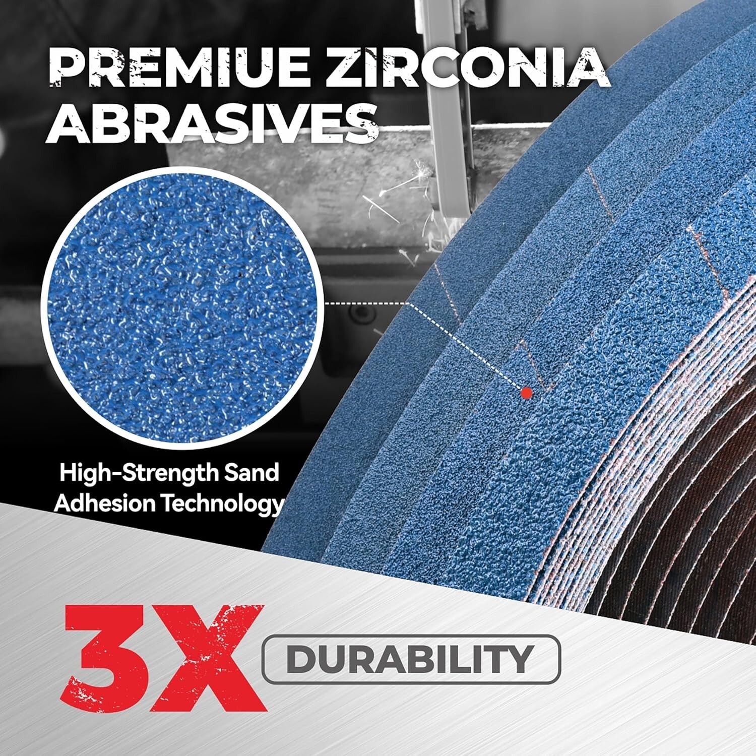 3/8 x 13 Inch Zirconia Sanding Belts 40Pcs 10 Each of 40/60/80/120 Assorted Grit