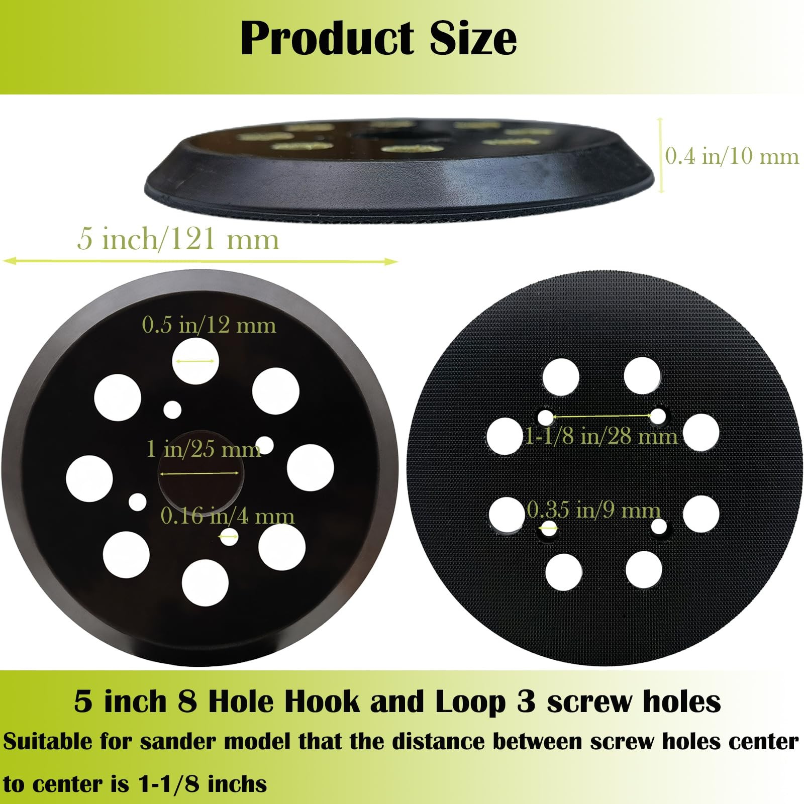 2 Pack 5″ Universal Hook and Loop Orbital Sander Pad for Ryobi RS290 RS240 RS…
