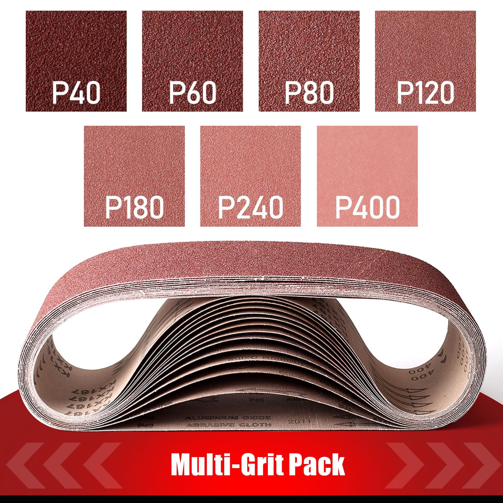 21 Pack 3 x 21 Inch Sanding Belts, 3×21 Belt Sander Sanding Belts 40/60/80/12…