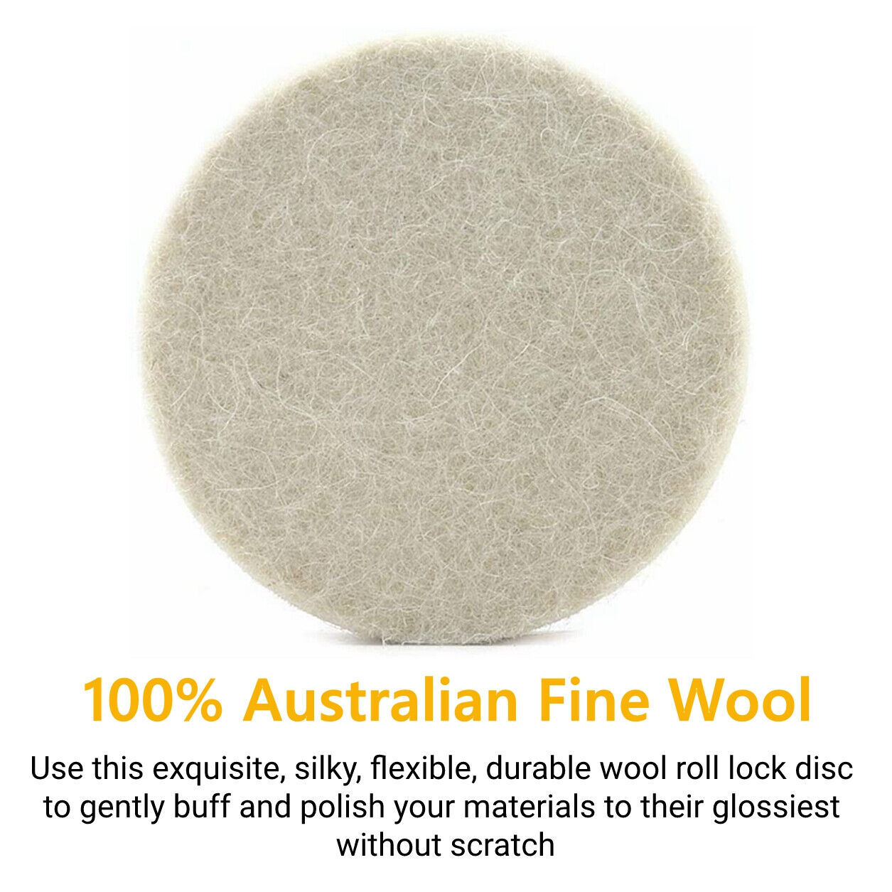 10PCS 2” Wool Buffing Polishing Pad Roll Lock Sanding Disc for Die Grinder Drill