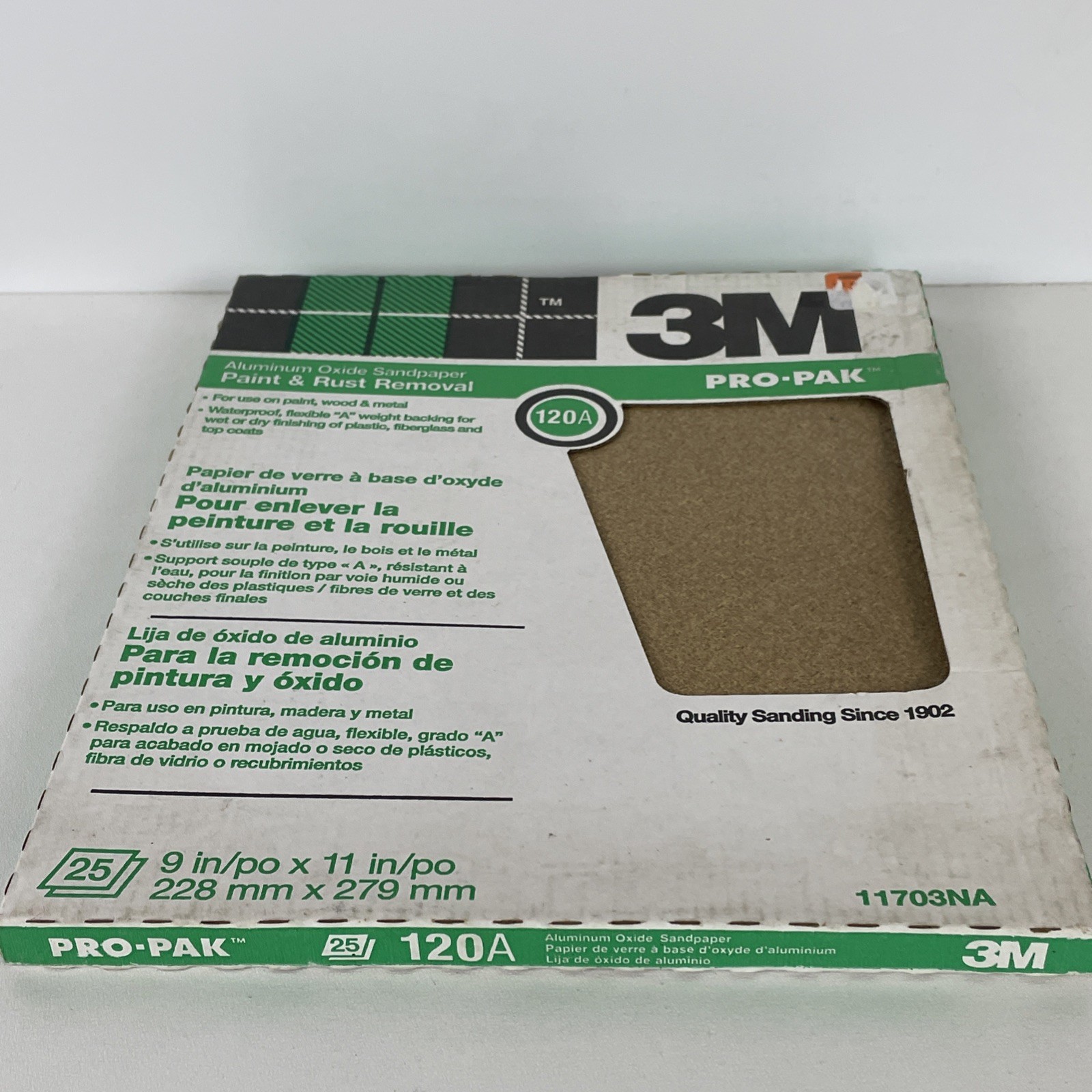 3M Pro-Pak 9 In. x 11 In 120A 25 Sheets Paint & Rust Removal Sandpaper