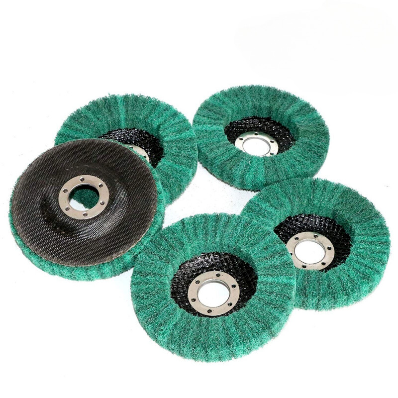 4-1/2″ 115mm Green Nylon Fiber Polishing Wheel Type 27 for Die Grinder 180 Grit