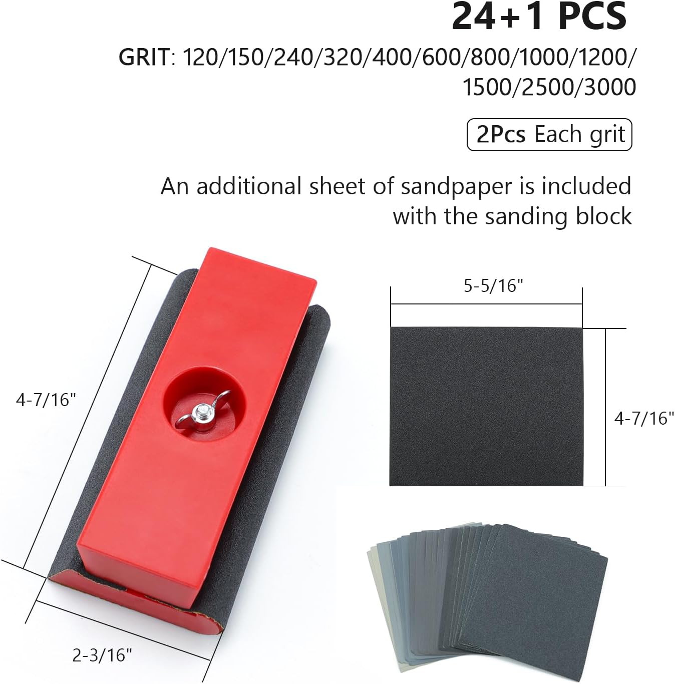 SCOTTCHEN Hand Sanding Blocks Auto Body, 25Pcs Sandpaper Woodworking Furniture S