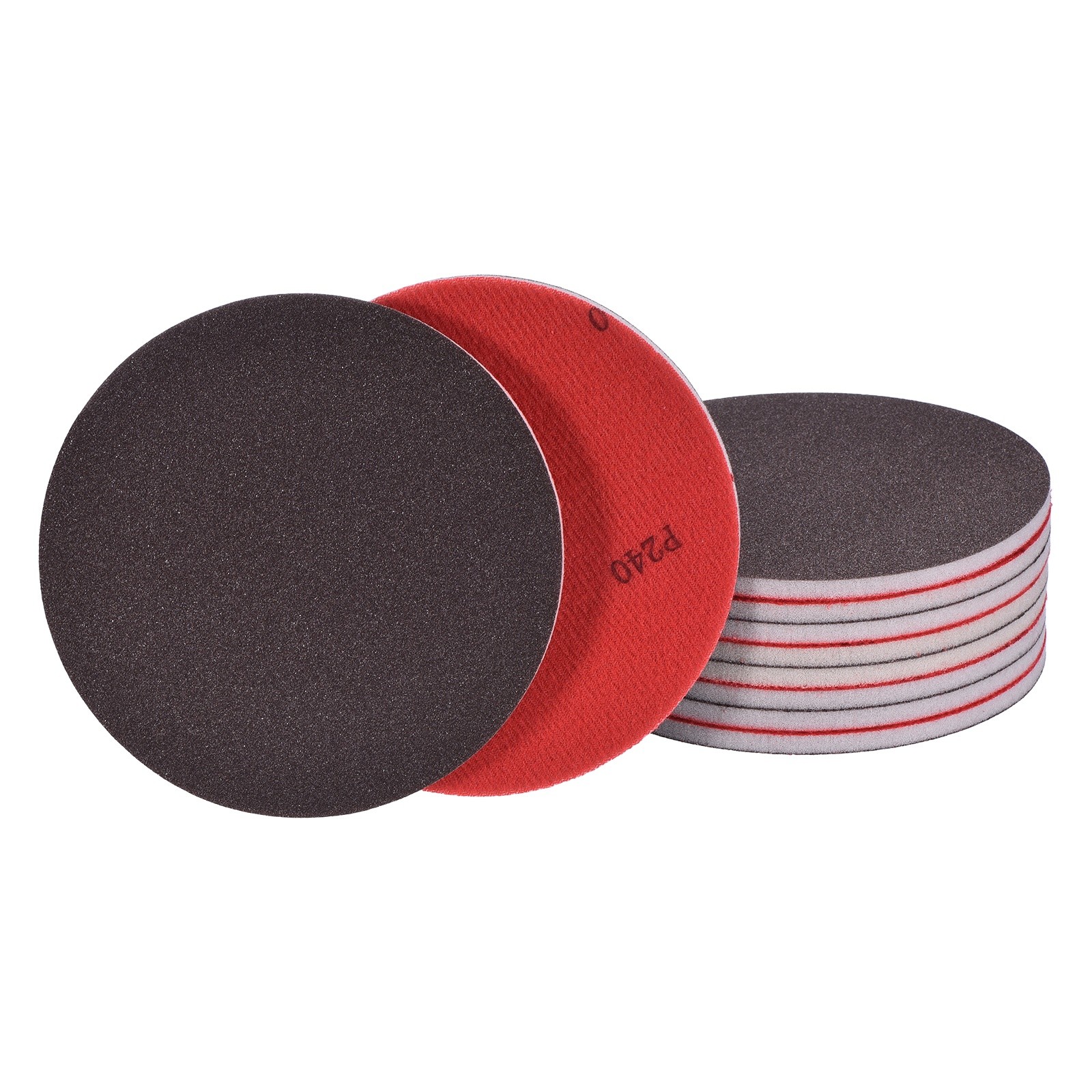 10 Pcs 240 Grit 5 Inch Hook and Loop Sponge Sanding Disc for Sander, Black