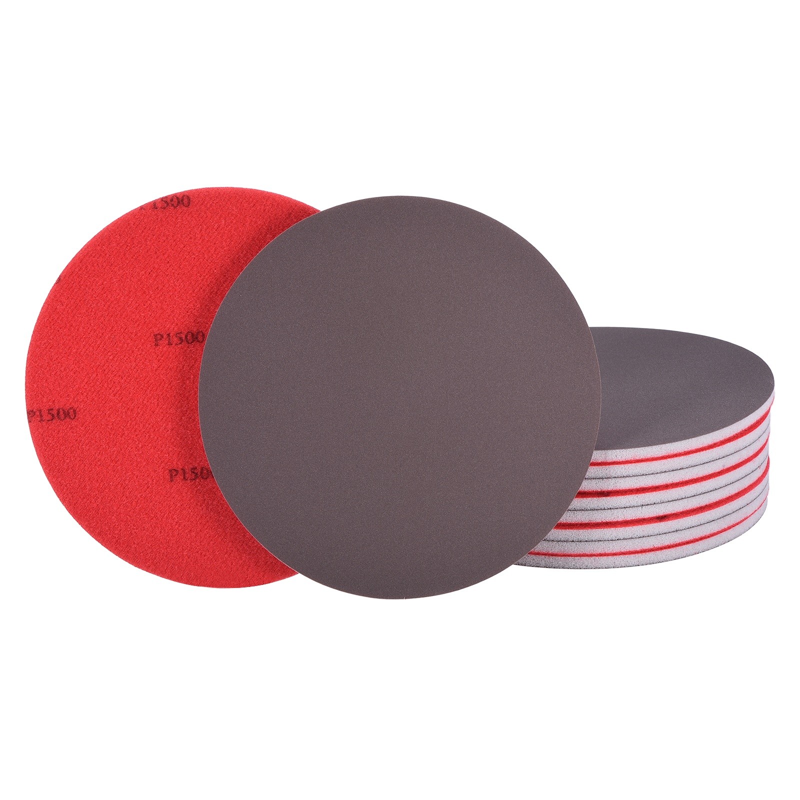 10 Pcs 1200-1500 Grit 6 Inch Hook and Loop Sponge Sanding Disc for Sander, Black