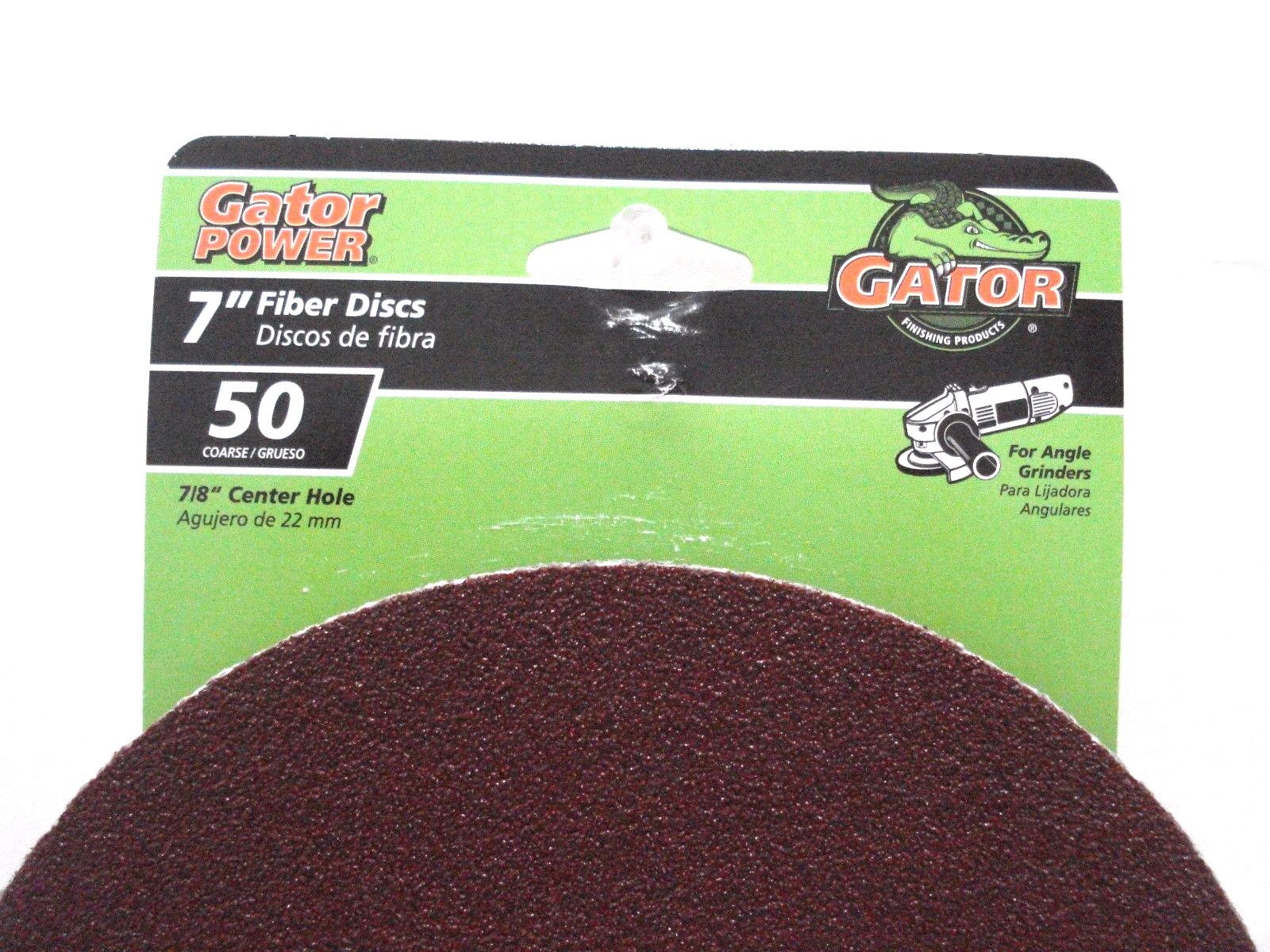 Gator Power 7″ Fiber Discs 50 Coarse # 3082 Pack of 3 Discs New