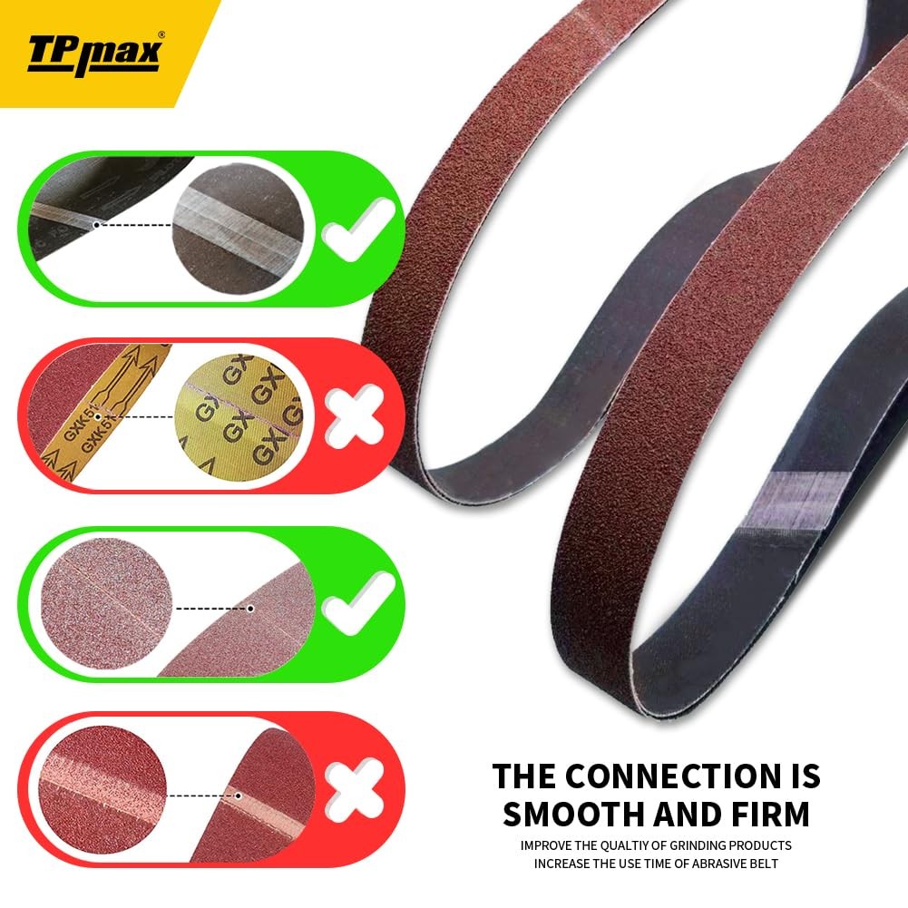 1 x 42 Inch Sanding Belt Pack 1Inch x 42Inch,12 Pcs4 Each of 80 120 150 Grits…