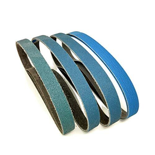 3/8 Inch x 13 Inch Zirconia Sanding Belts, 4 Each of Assorted Sizes