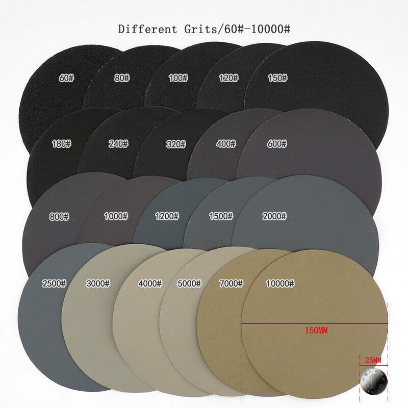 50mm Wet or Dry Sanding Discs 2in Sandpaper Hook & Loop No Hole 60-10000 GRIT