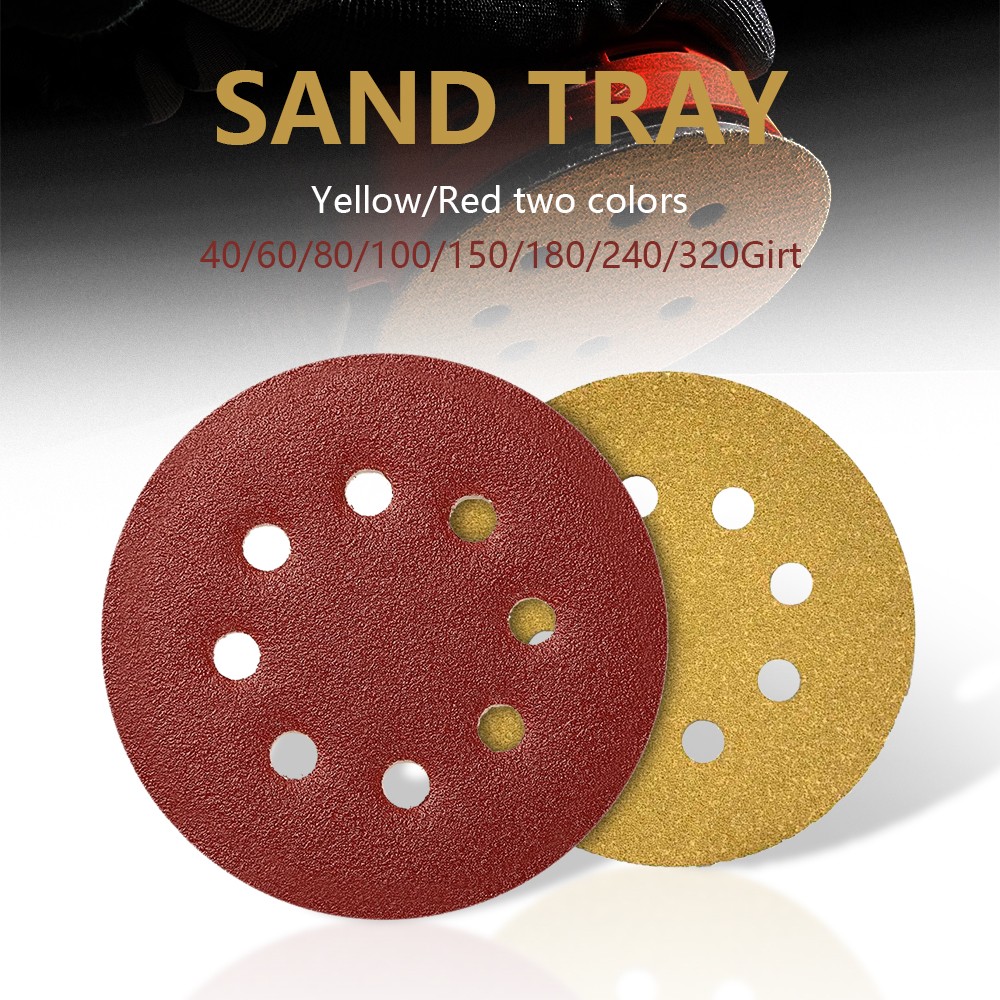 50 100Pack 5 inch Sanding Discs 8-Hole Hook Loop Sander Orbital Sandpaper 60-320