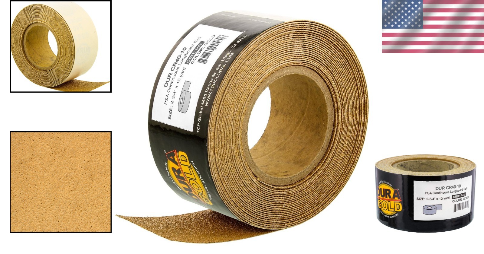 Automotive Sandpaper Roll 40 Grit, 10 Yard PSA Adhesive