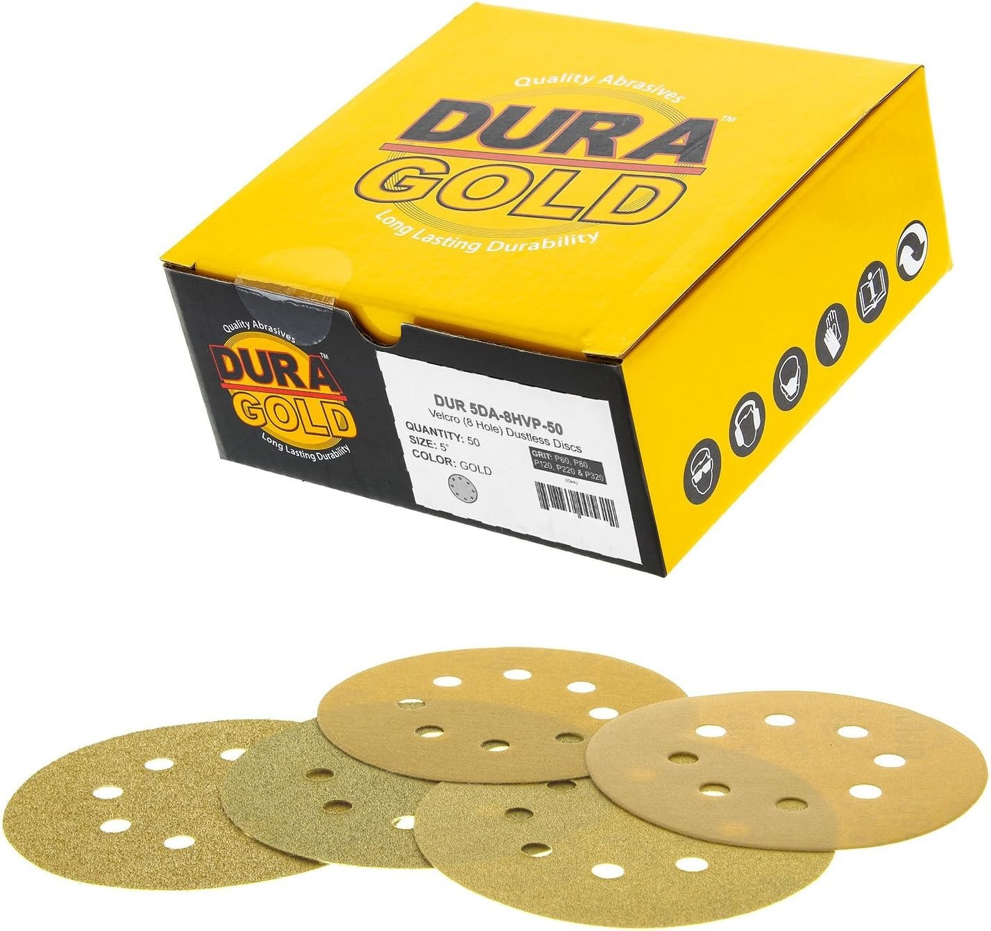 Variety Pack 5″ Gold Sanding Discs – 50 Pack