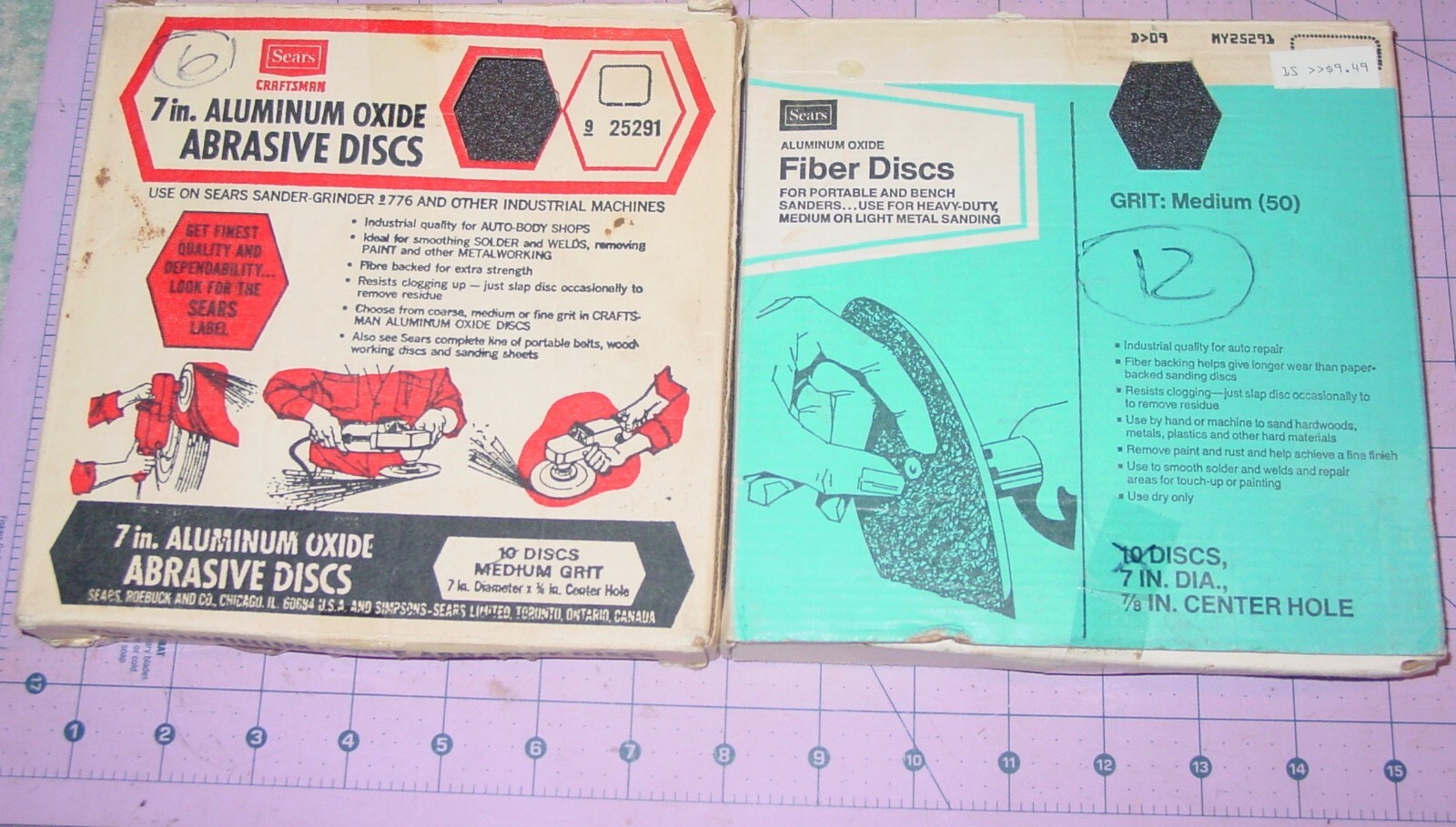 Fiber Resin Sanding 145 Discs Aluminum Oxide Large Mix Lot Sears Norton USA NOS