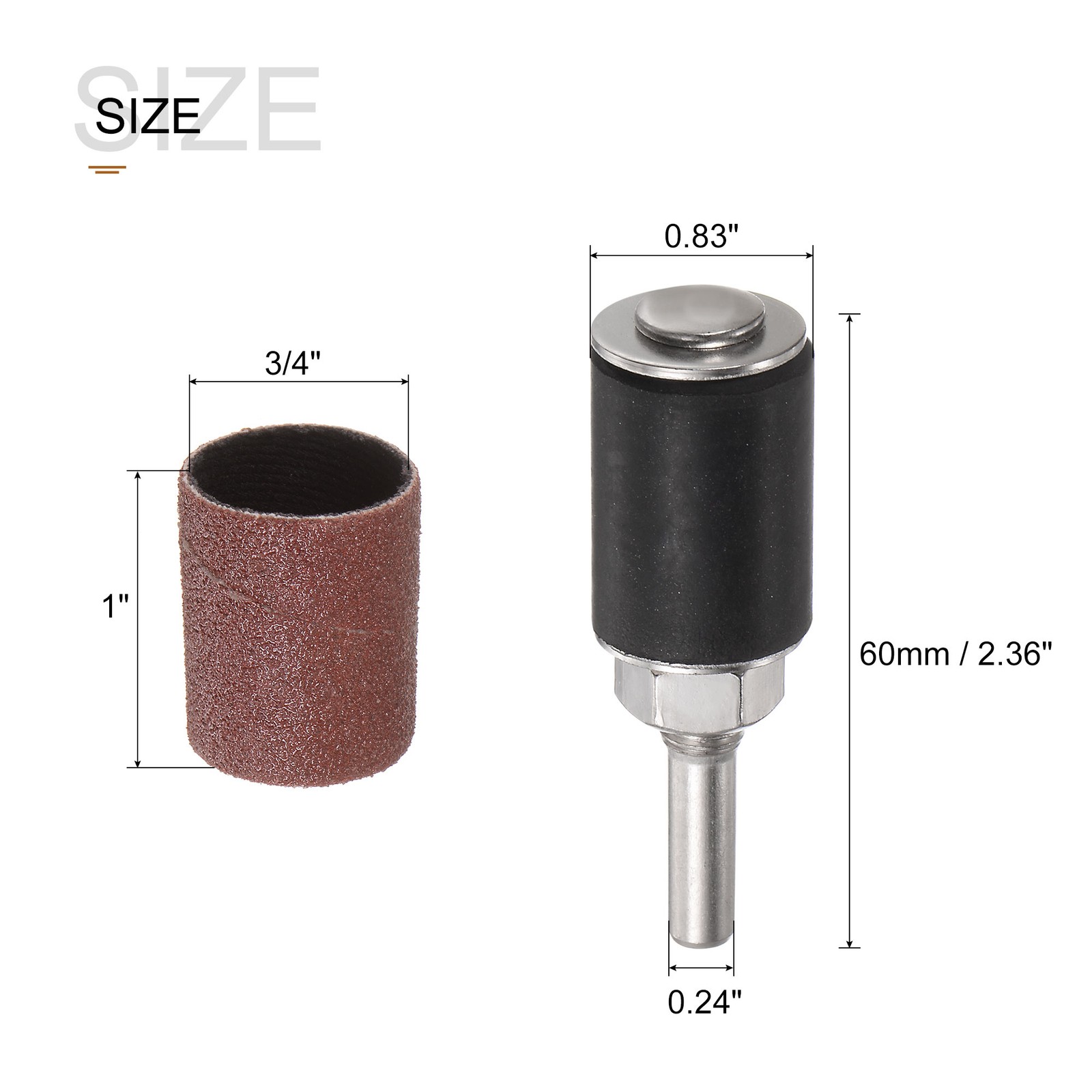 12 Pcs 3/4 Inch Sanding Sleeves Set 120 Grit with 6mm Mandrels