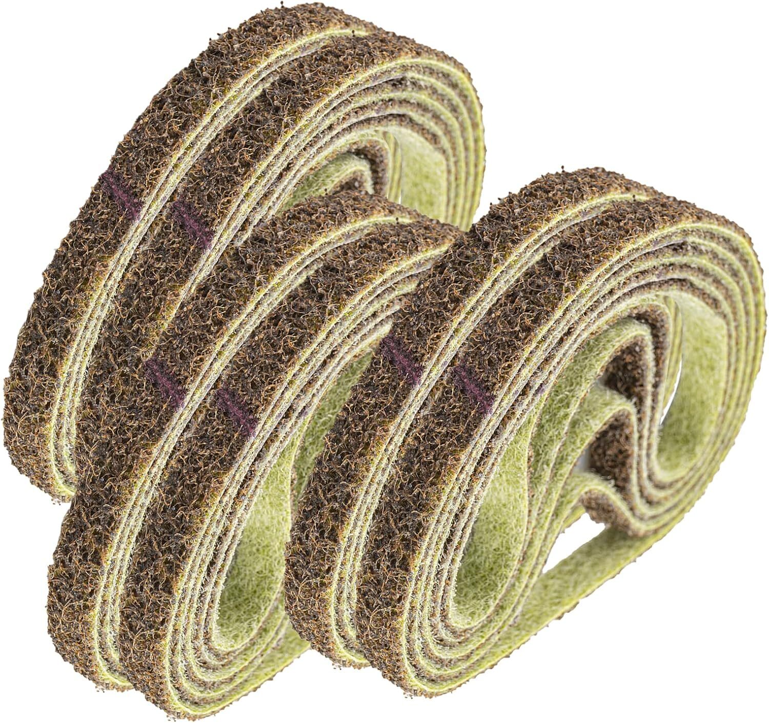 25PACK 3/8″ X 13″ NON WOVEN Sanding Belts Abrasive Coarse Medium Fine Nylon