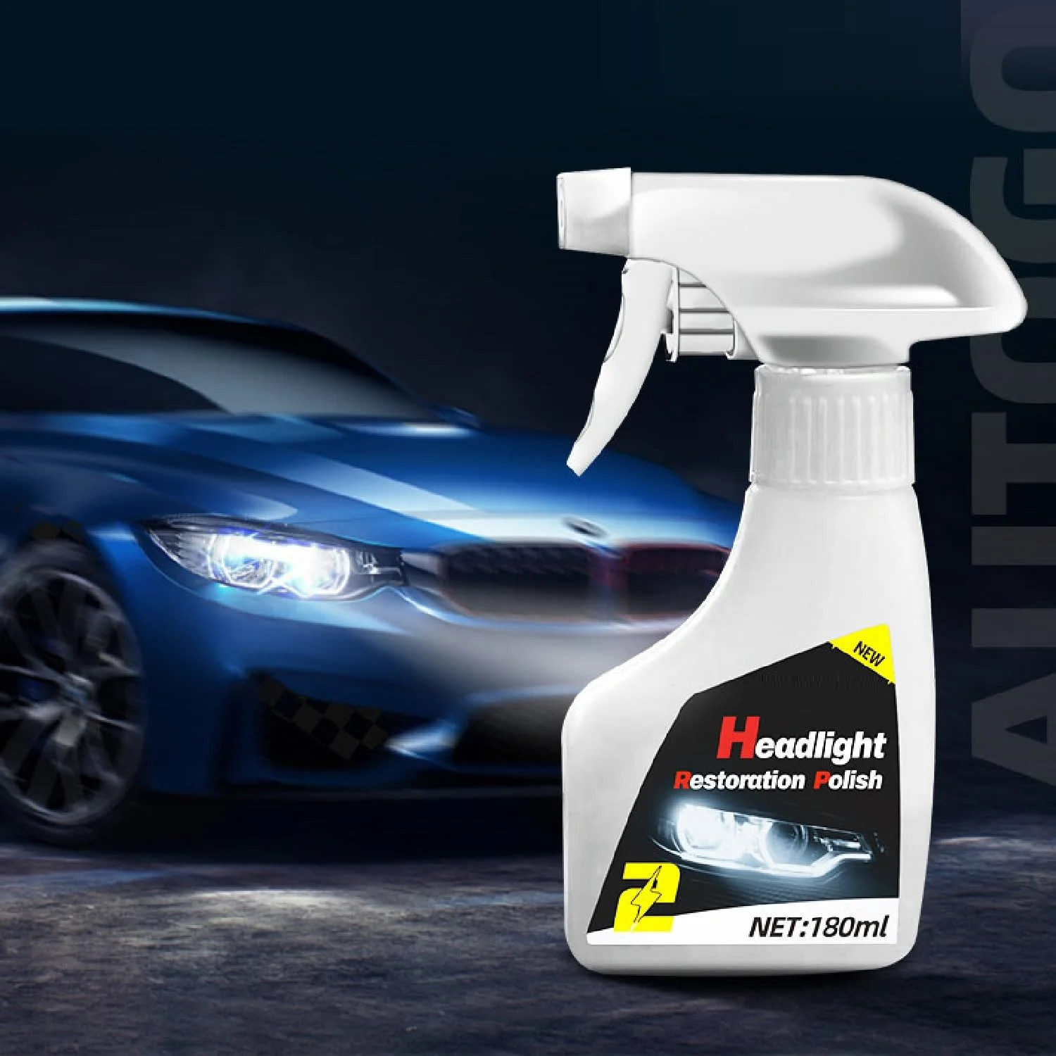 Car Headlight Restoration Kit, Quick & Simple Spray-On Formula for Oxidized