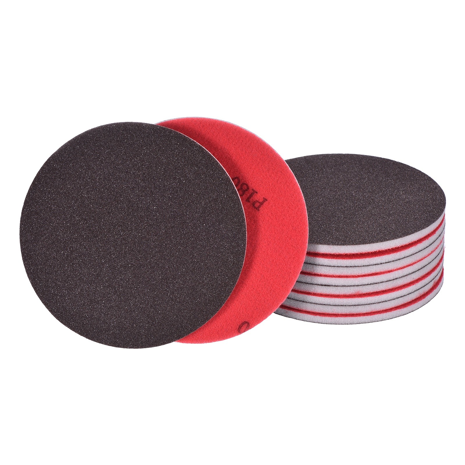 10 Pcs 180 Grit 5 Inch Hook and Loop Sponge Sanding Disc for Sander, Black
