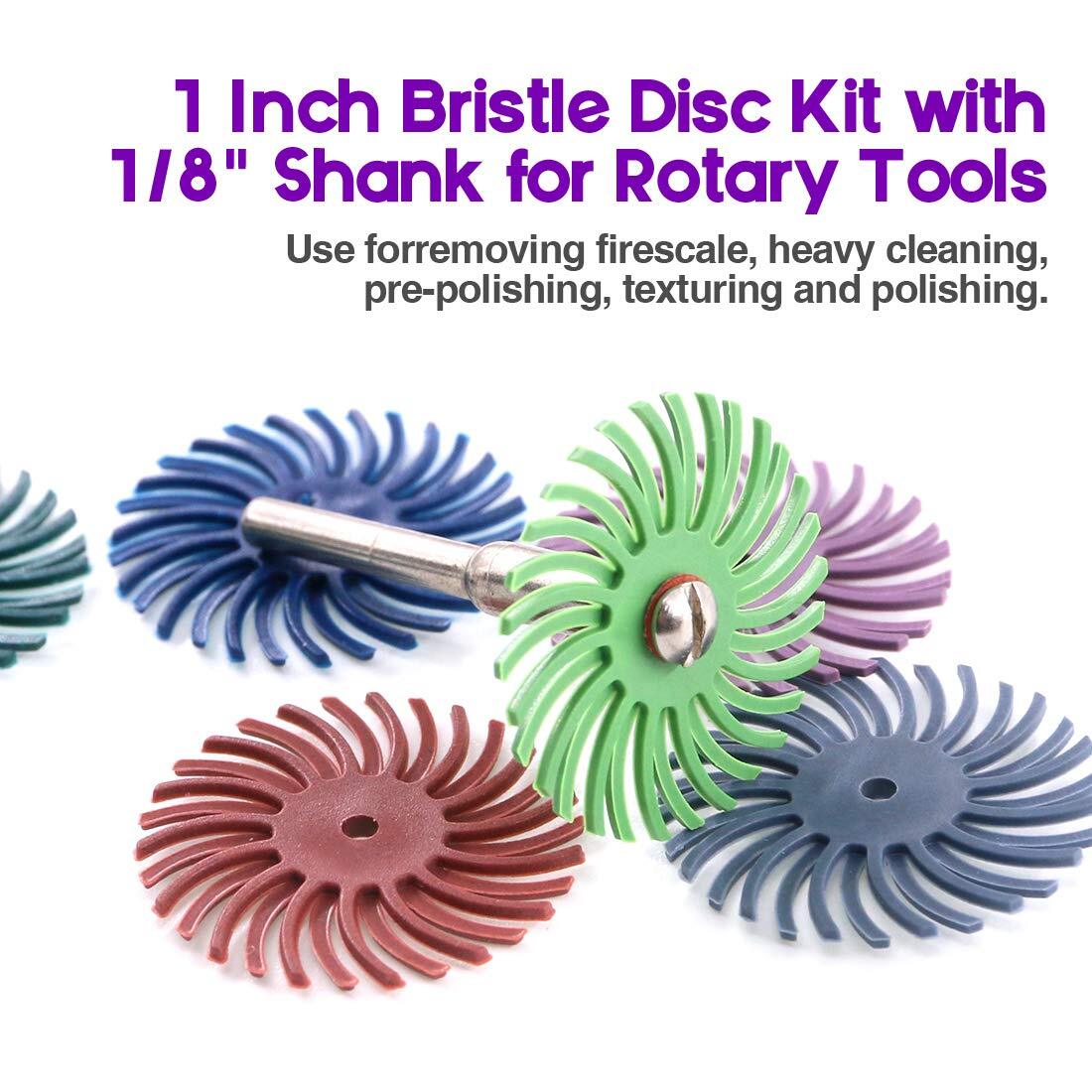 66Pcs 1 In 6 Mixed Grit Radial Bristle Disc Abrasive Brush Gap Polishing Pad