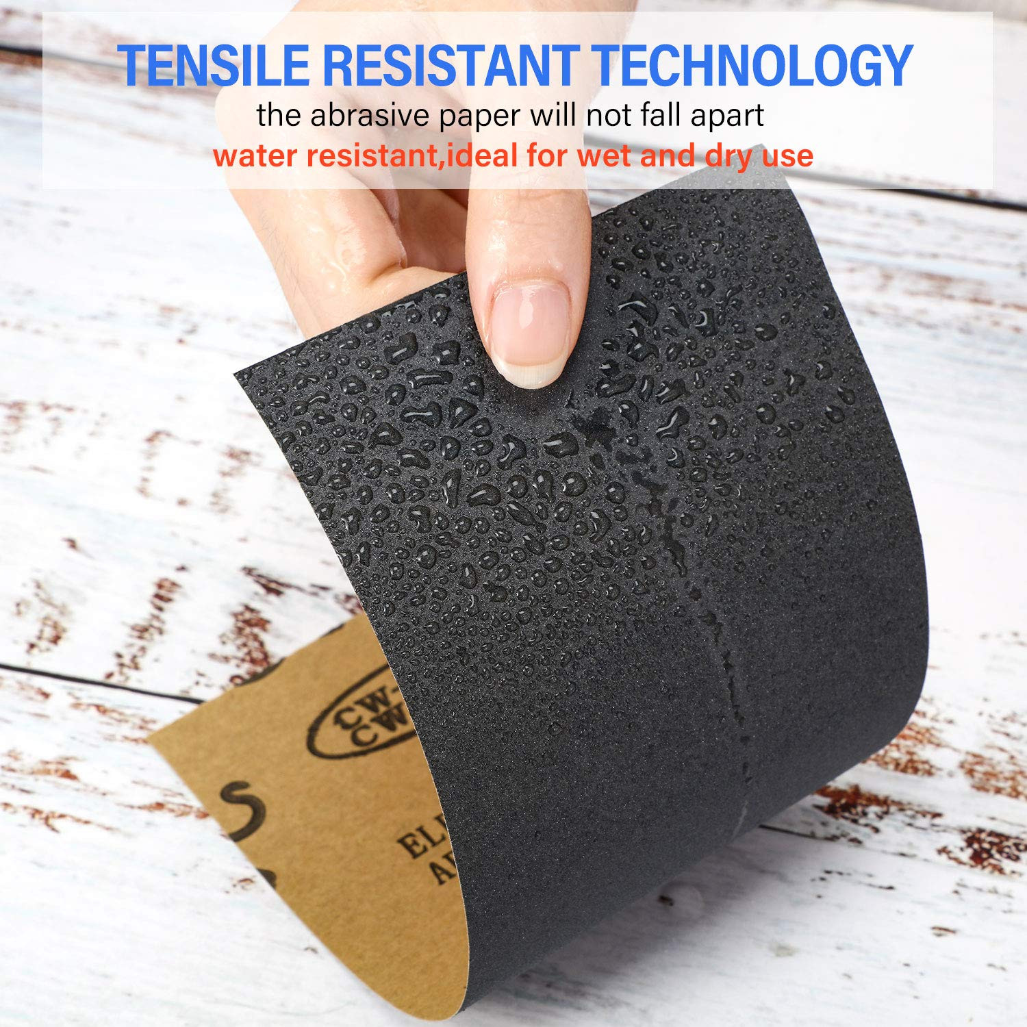 Abrasive Dry Wet Waterproof Sandpaper Sheets Assorted Grit of 400/600