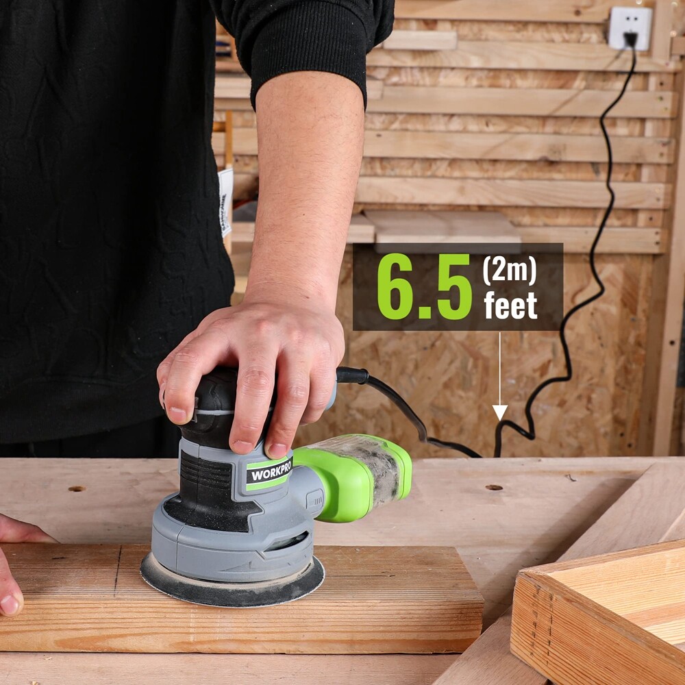 5″ Random Orbit Sander 6 Variable Speeds 7000 to14000 RPM 2.5Amp Electric Sander