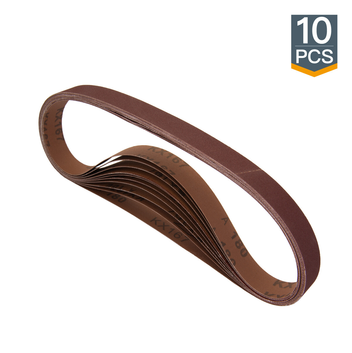POWERTEC 1 x 30″ Sanding Belt 120 Grit 10pcs Aluminum Oxide Sandpaper Belts 10PK