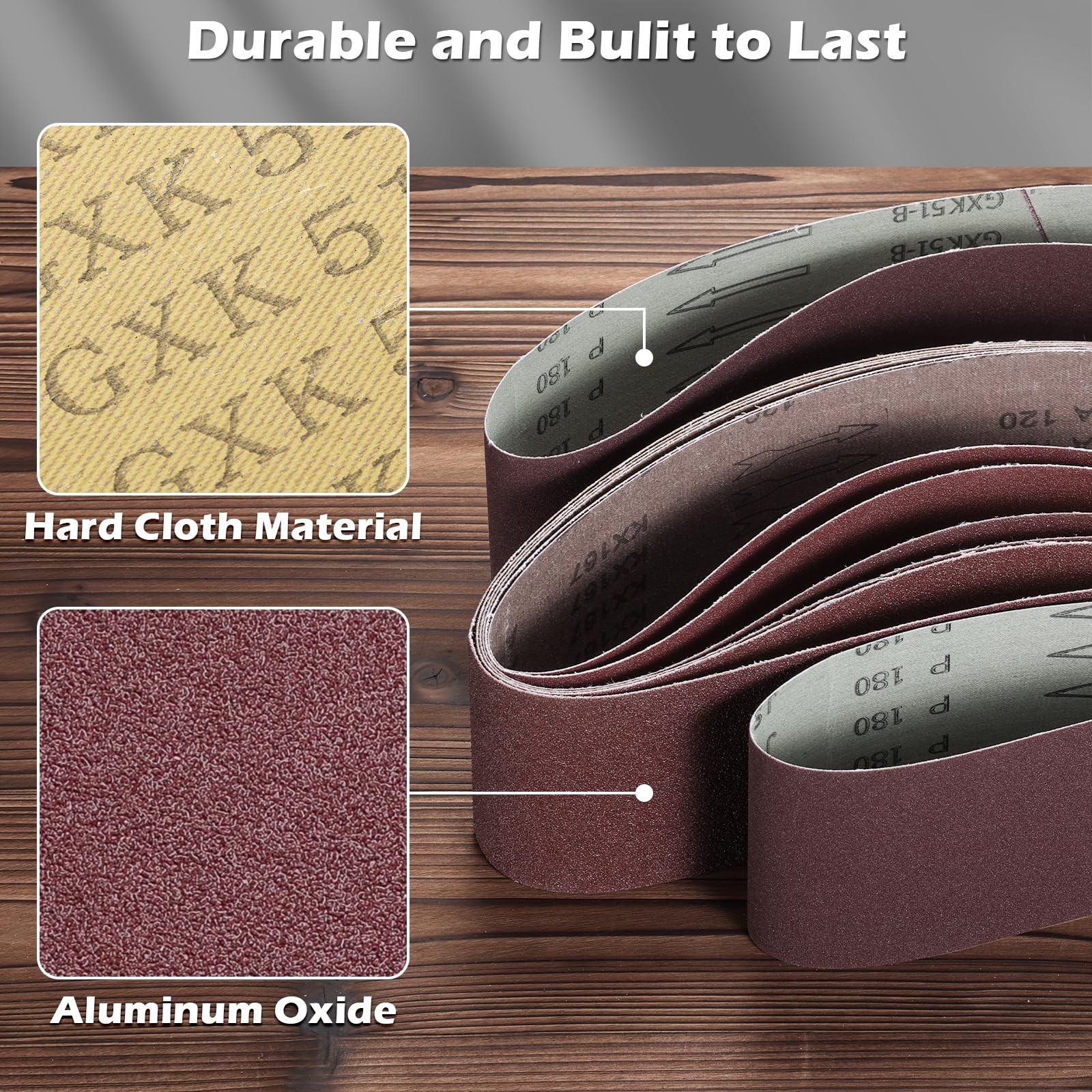 SainSmart 12PCS Aluminum Oxide 4×36 Inch Sanding Belts, 12PCS 6inch Sanding D…