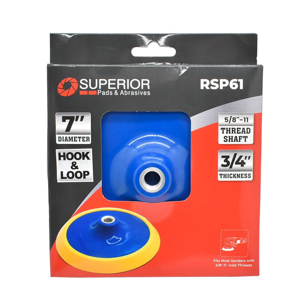 Superior Pads and Abrasives RSP61 7 Inch- 5/8 Inch-11 UNC Hook & Loop Polisher