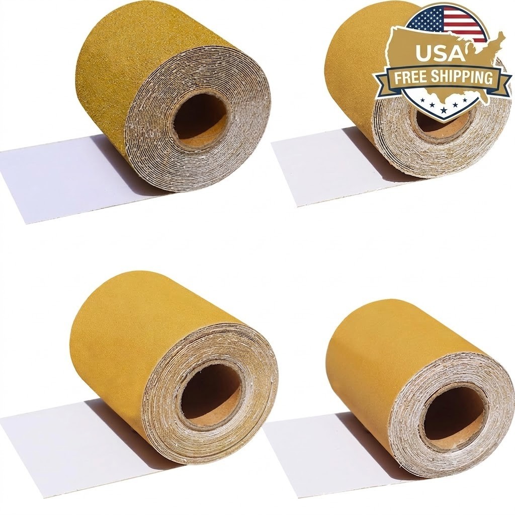 20 Yd 2-3/4 PSA Sandpaper Roll Set 80 120 220 320 Grit Auto Body Woodworking