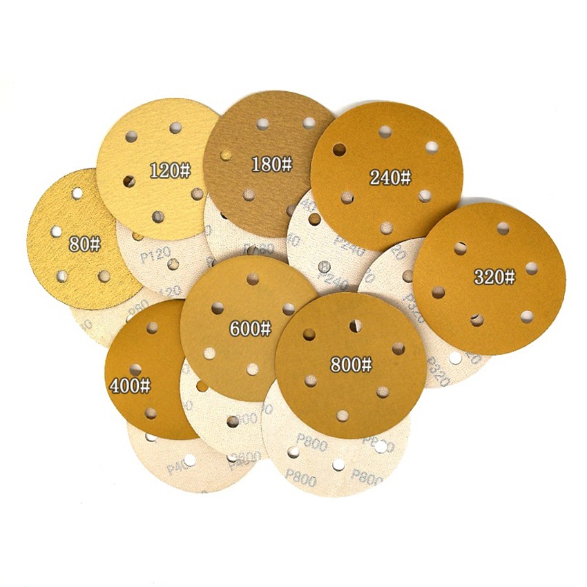 5 inch Sanding Discs 6 Hole Sandpaper Orbital Sander Pads Hook Loop 80-800 Grit