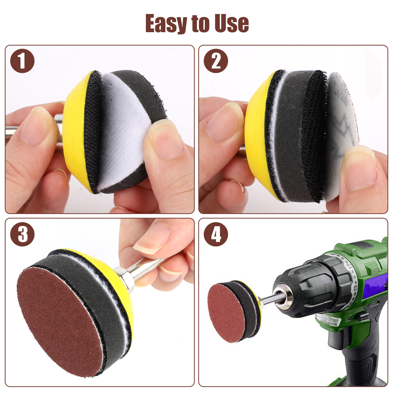 303pcs 2 Inch Sanding Disc Kit, 80-3000 Grit Wet Dry Hook & Loop Sandpaper Pads