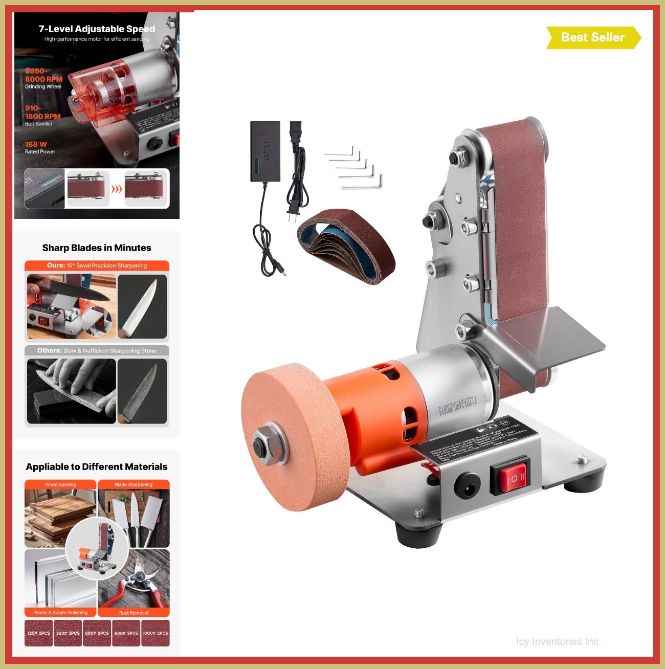3-in-1 Mini Belt Sander 13 Inch Sanding Polishing Grinding Tool CE