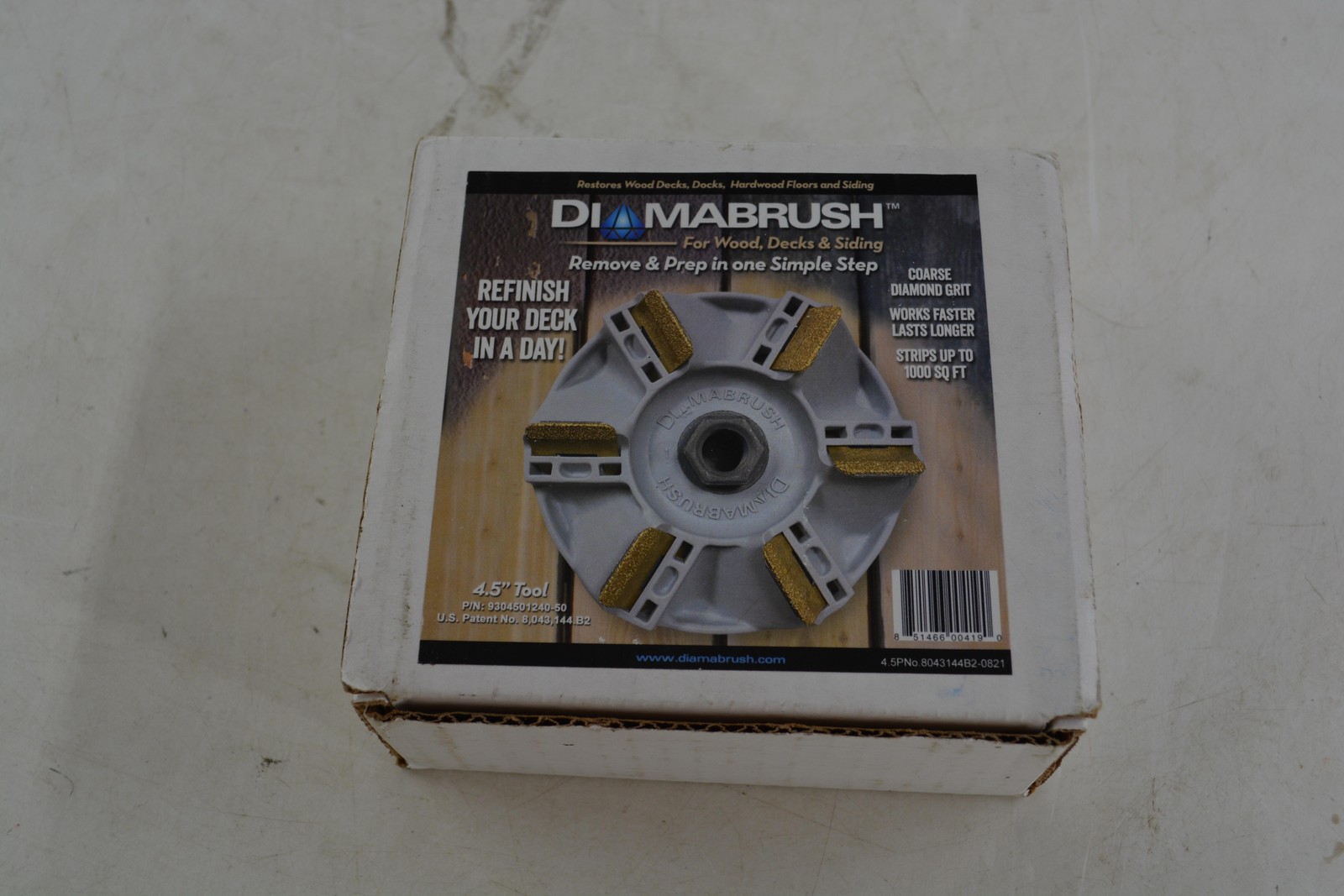 DIAMABRUSH 9304501240-50 Deck Prep 4.5 In Coarse Grinding Wheel Gray Metal