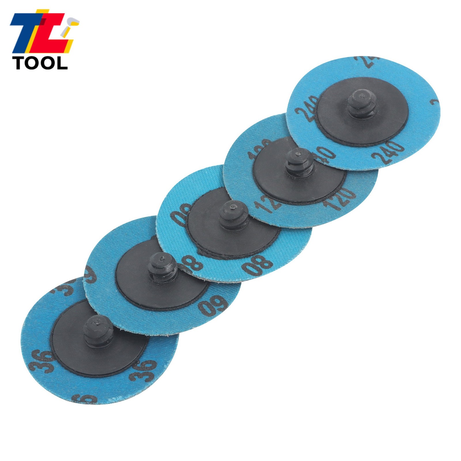 50PCS Rotary Lock Grinder Sanding Grinding Discs 2 Inch 36/60/80/120/240 Grit