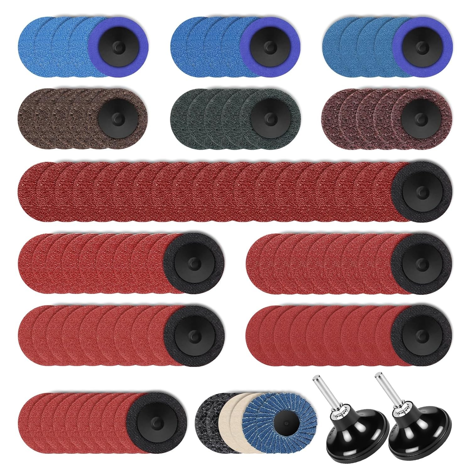 108PCS 2in Sanding Discs Set Quick Change Die Grinder Pads with 1/4 inch Holder