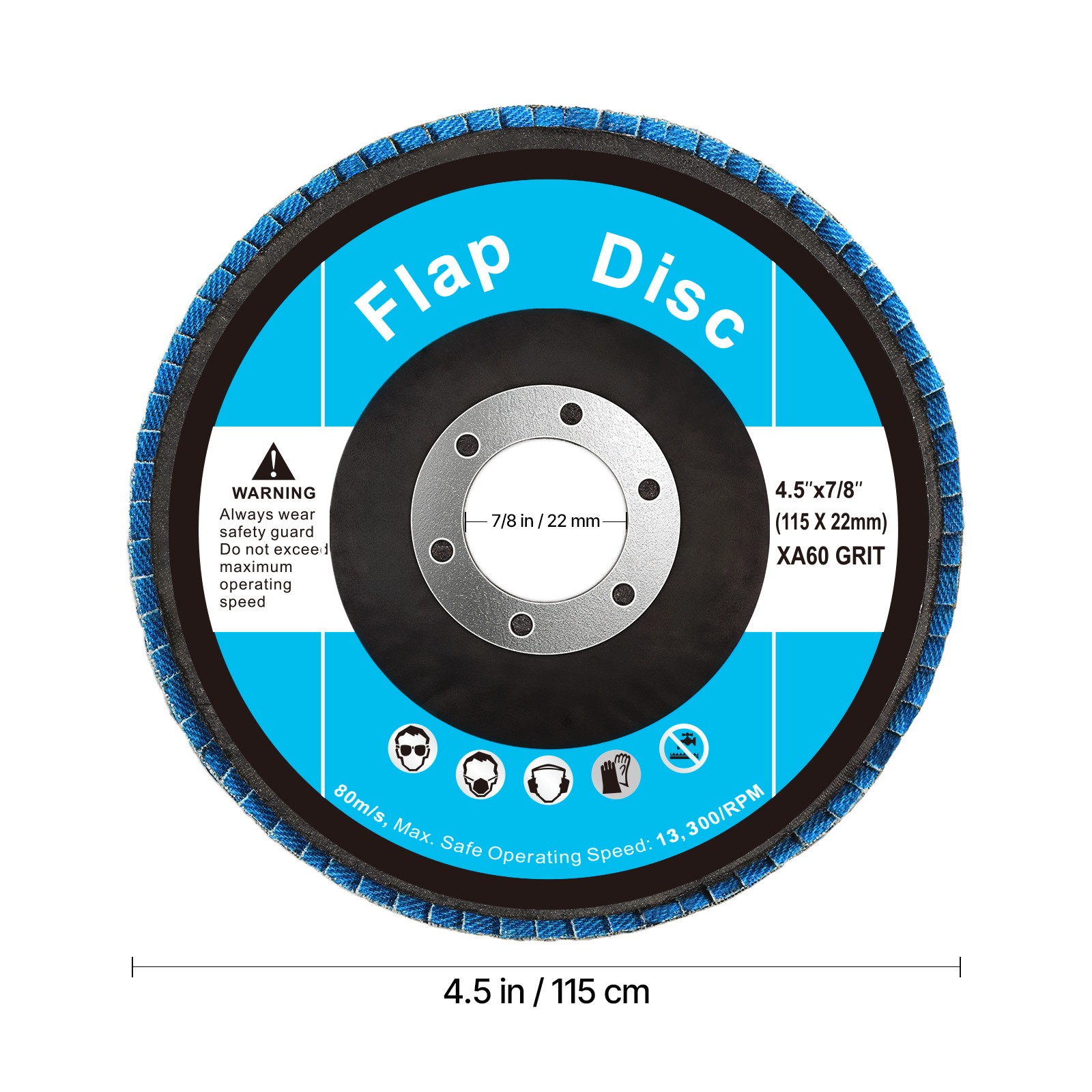 Flap Discs 4-1/2″ x 7/8″ Sanding Disc for Angle Grinder 60 Grit 10 Packs