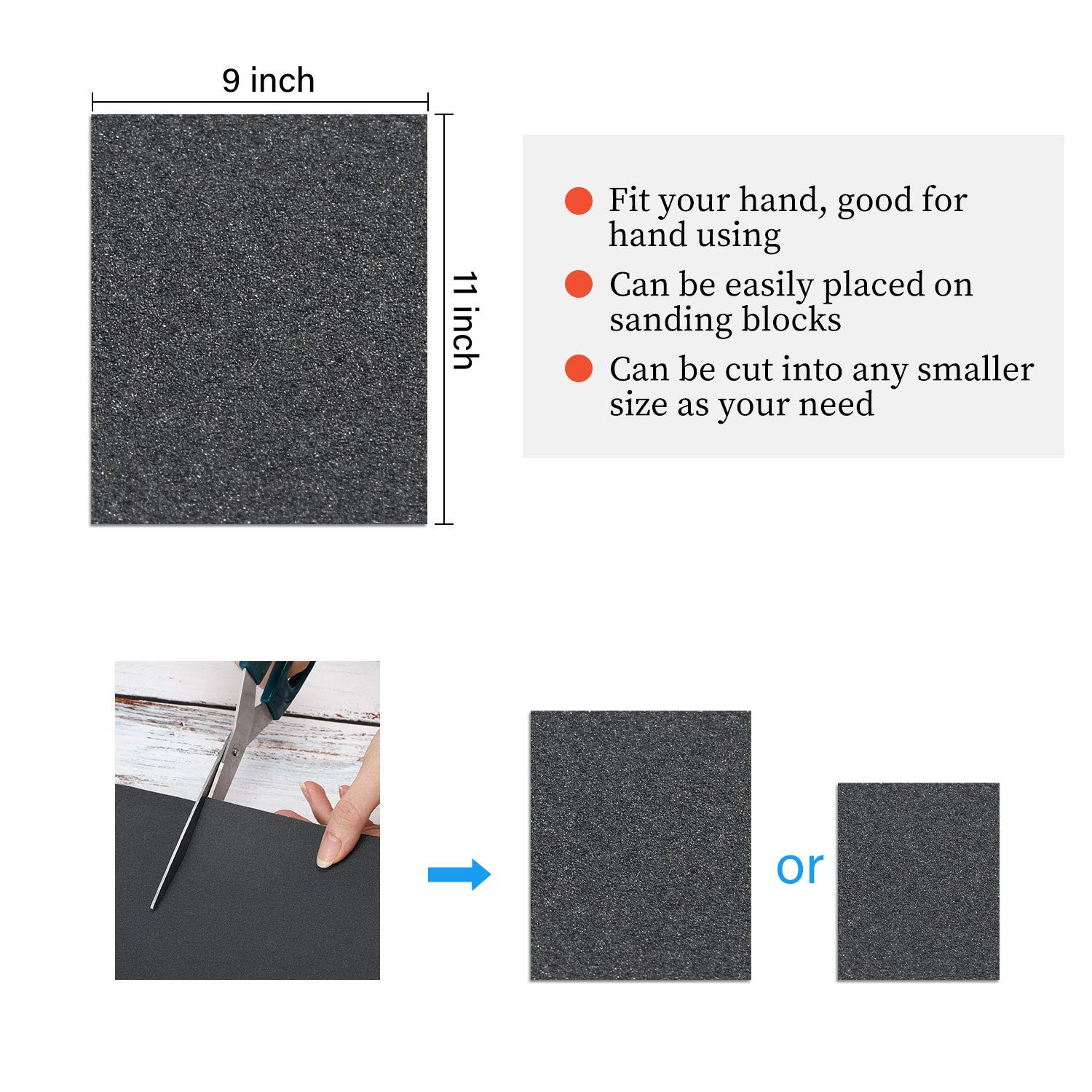 Abrasive Dry Wet Waterproof Sandpaper Sheets Assorted Grit of 400/600