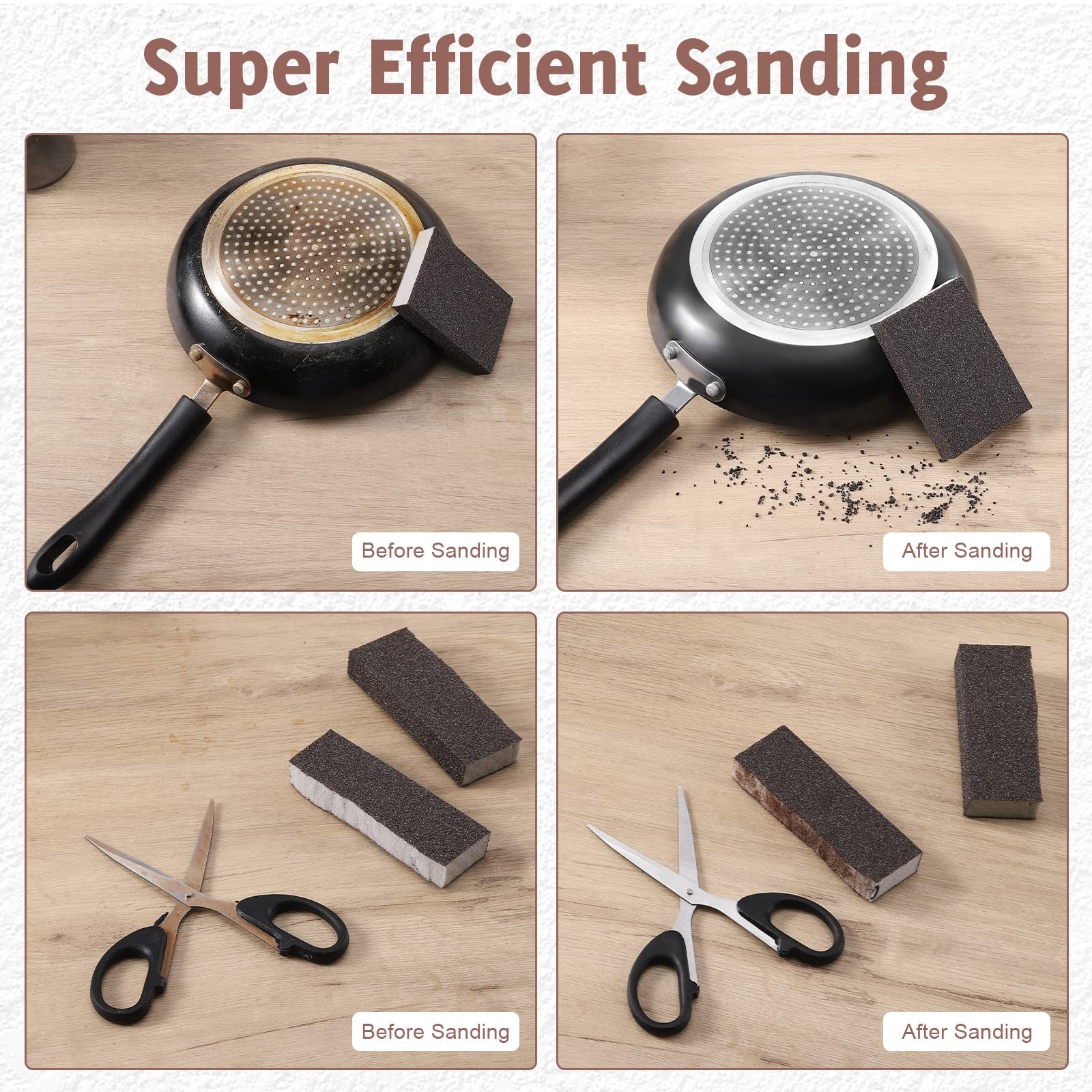 8PCS Sanding Sponge, Sanding Blocks of 60/80/120/220 Assorted Grits, Flexible