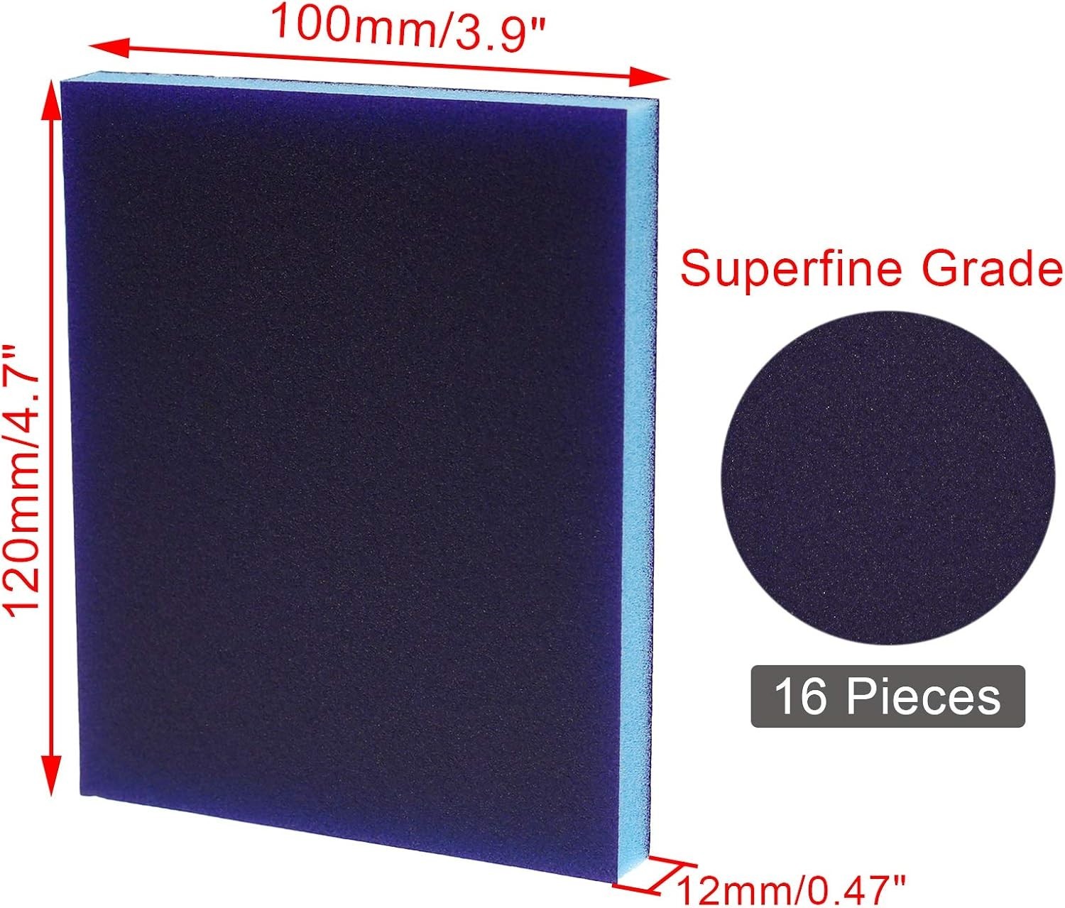 ..16Pcs 220 Grit Sanding Sponge Blocks Wet Dry for Wood Metal Plastic Furniture