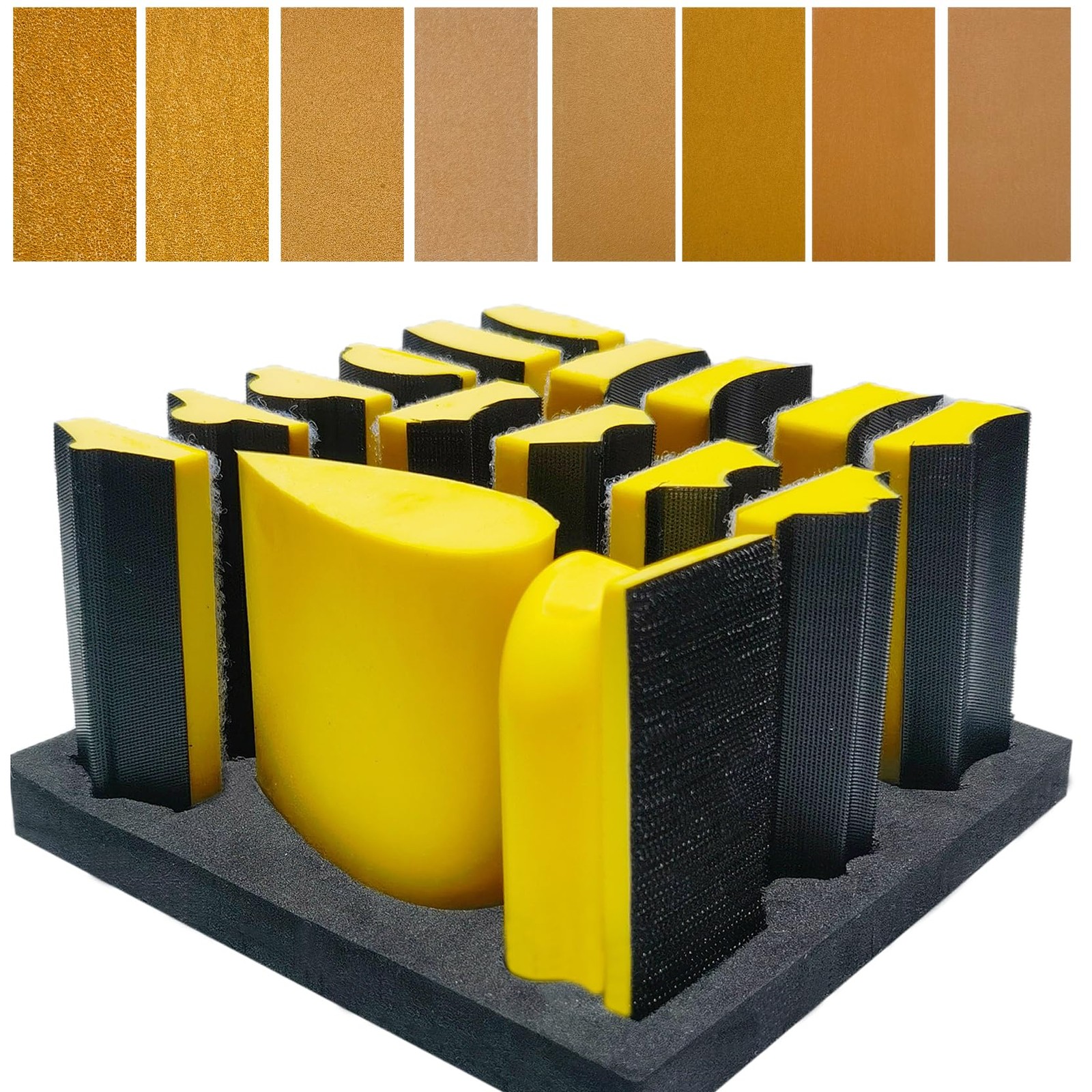 Total 56 PCS Hand Sanding Block Set 16 PCS Contoured Profile Sander Block + 4…