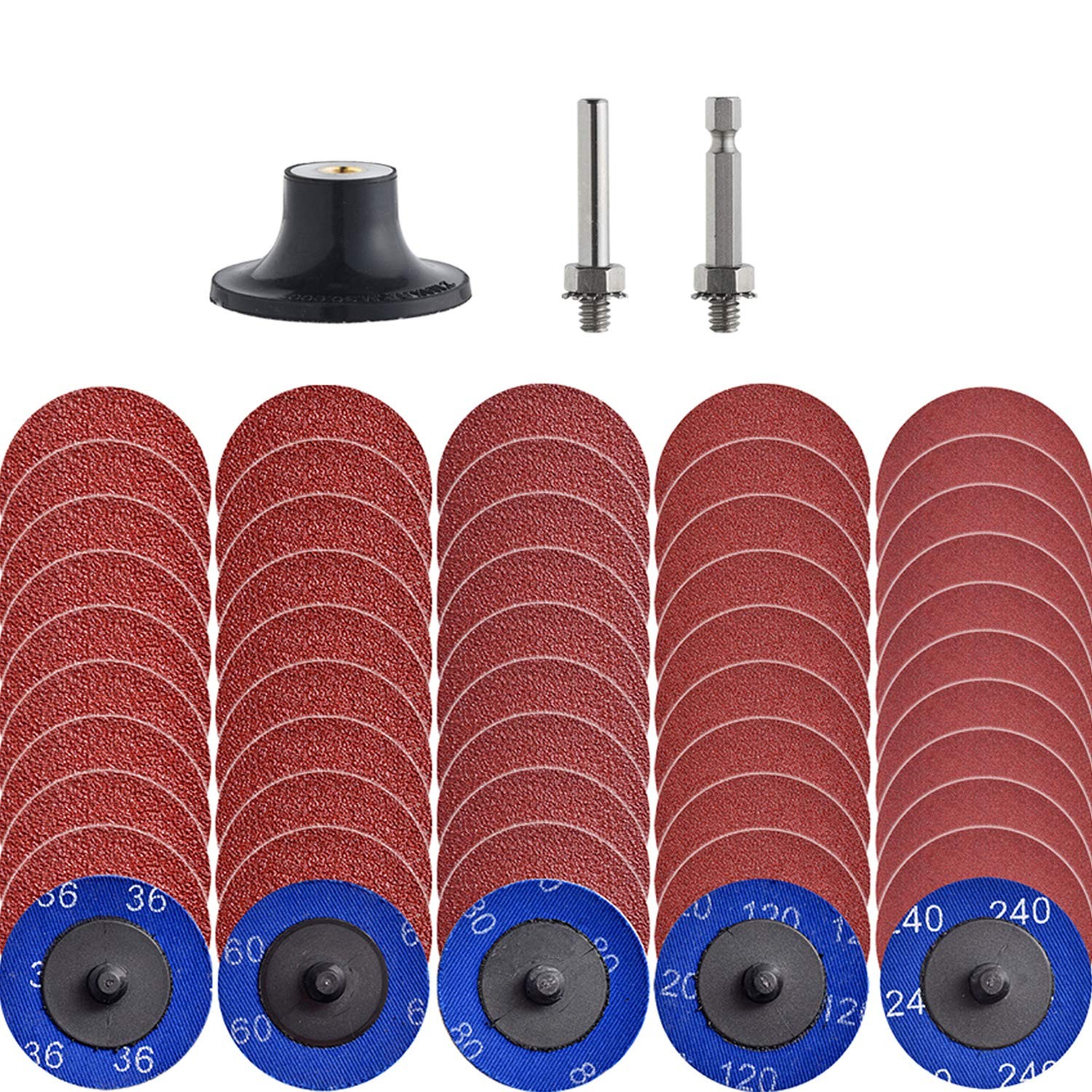 Miroku 50Pcs Mixup 2 inch Twist on Quick Change Discs Set, A/O Sanding Discs …