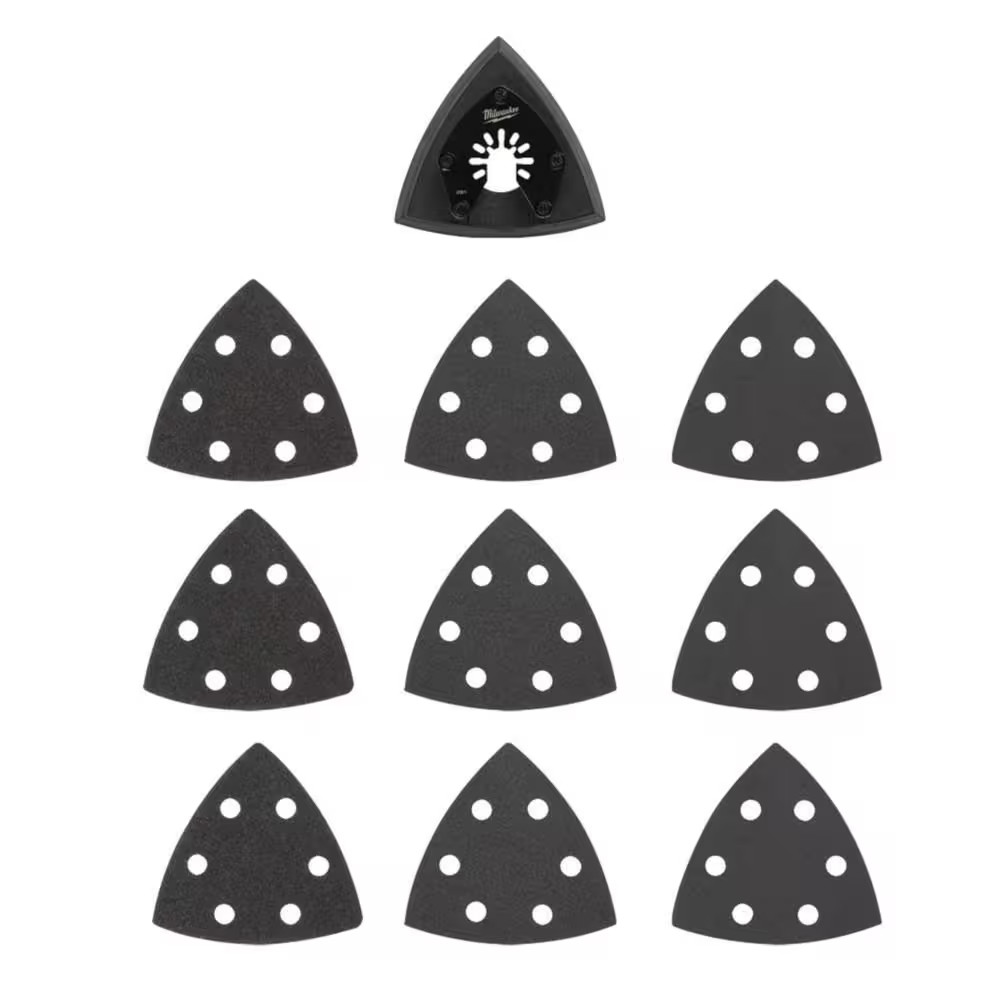 3-1/2 In. Sandpaper Oscillating Sanding Accessories Kit (10-Piece)