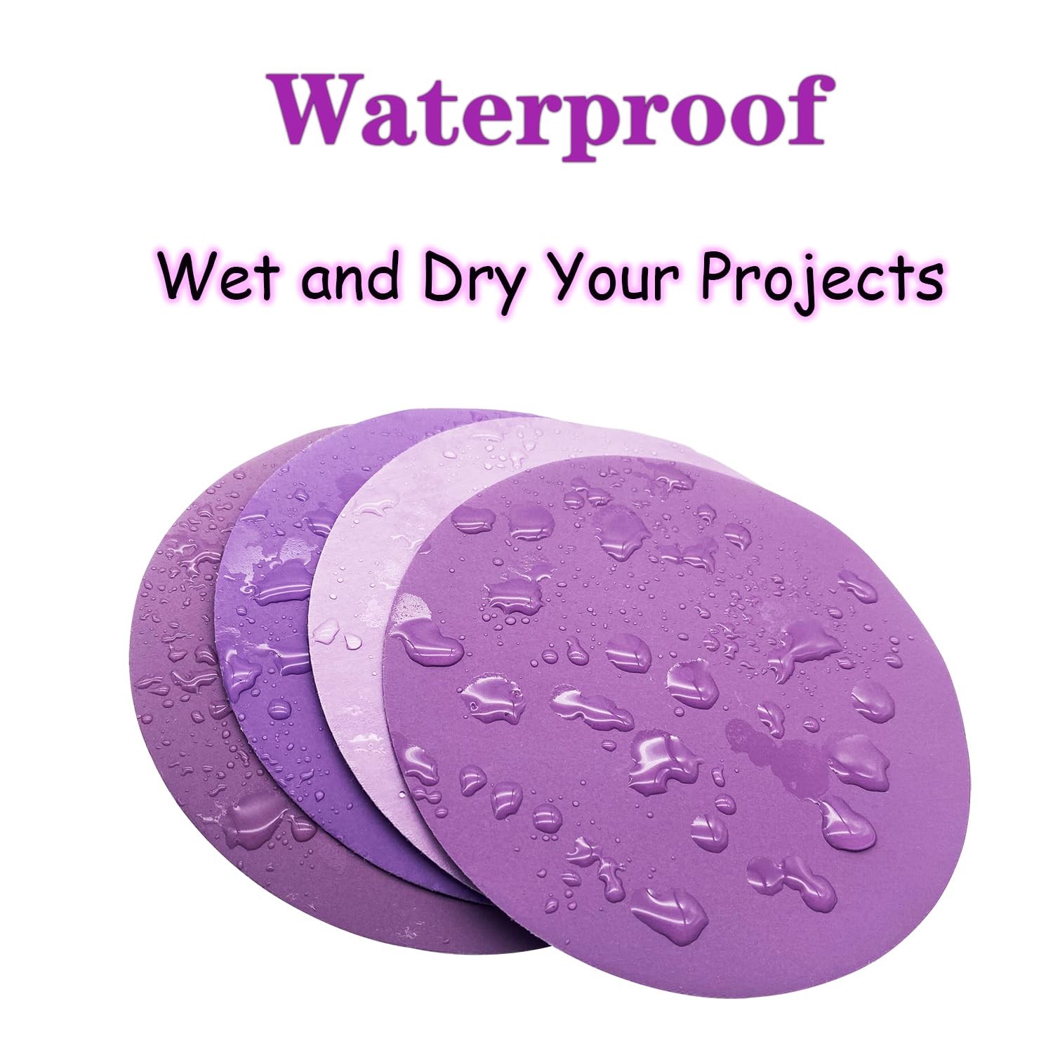 3 Inch 3000-10000 Grit Wet Dry Sandpaper, Sanding Disc 3 x 3 inches, Purple