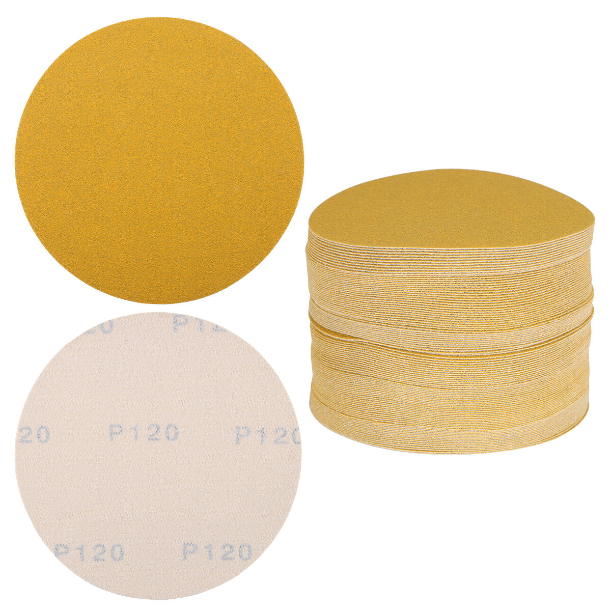 6″ Inch 60-800 Grit 100-PACK DA Sanding Disc PSA Sandpaper