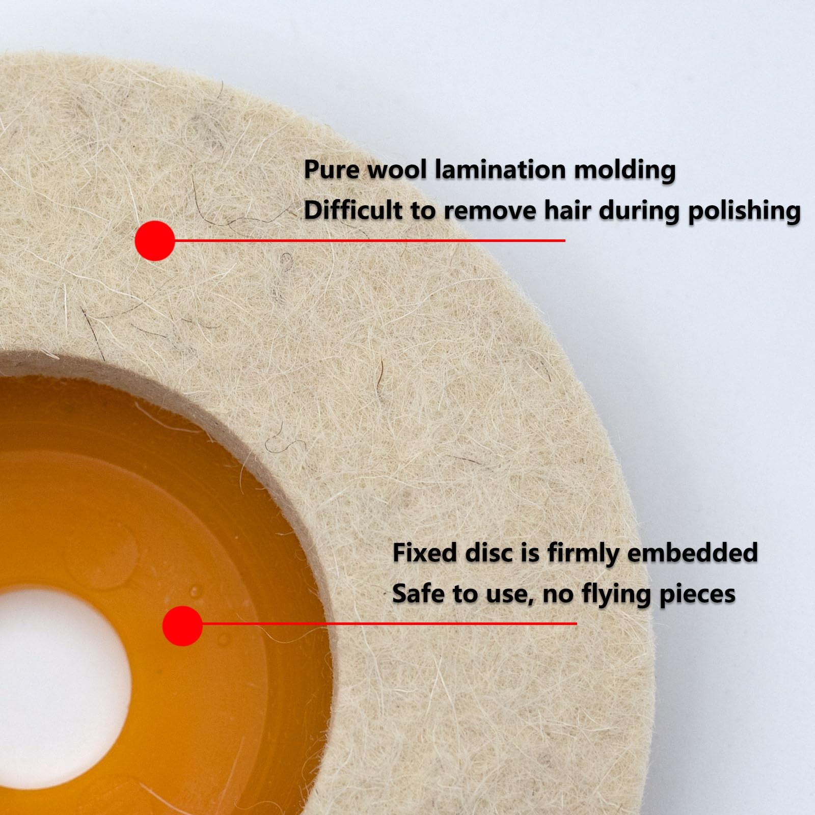 10 Pcs 4 Inch Wool Felt Polishing Wheel Discs for Metal Aluminum Stainless Steel