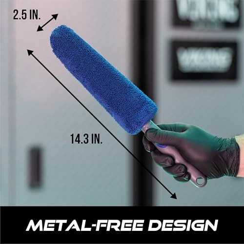 Wheel Brush or Rim Brush for Car, Metal Free, Blue, 2.5 Inch x 14.3 Regular