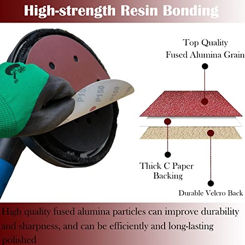 30 PCS 9 Inch 6 Hole Drywall Sanding Discs Set- 80 100 120 180 240 400 Grits,