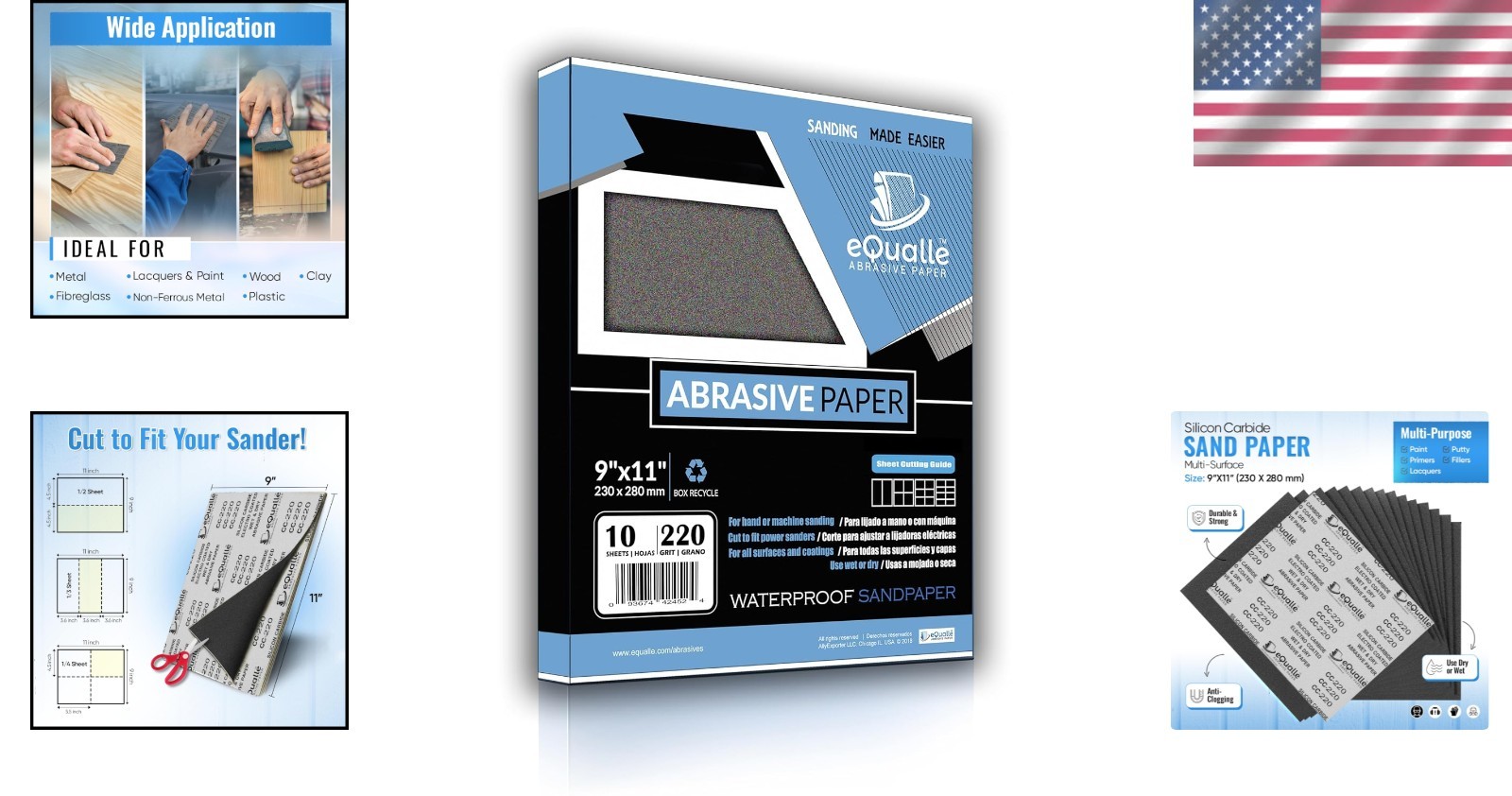 320 Grit Sandpaper Sheets, 9 x 11 in – Pack of 10 for Precision Wood and Meta…